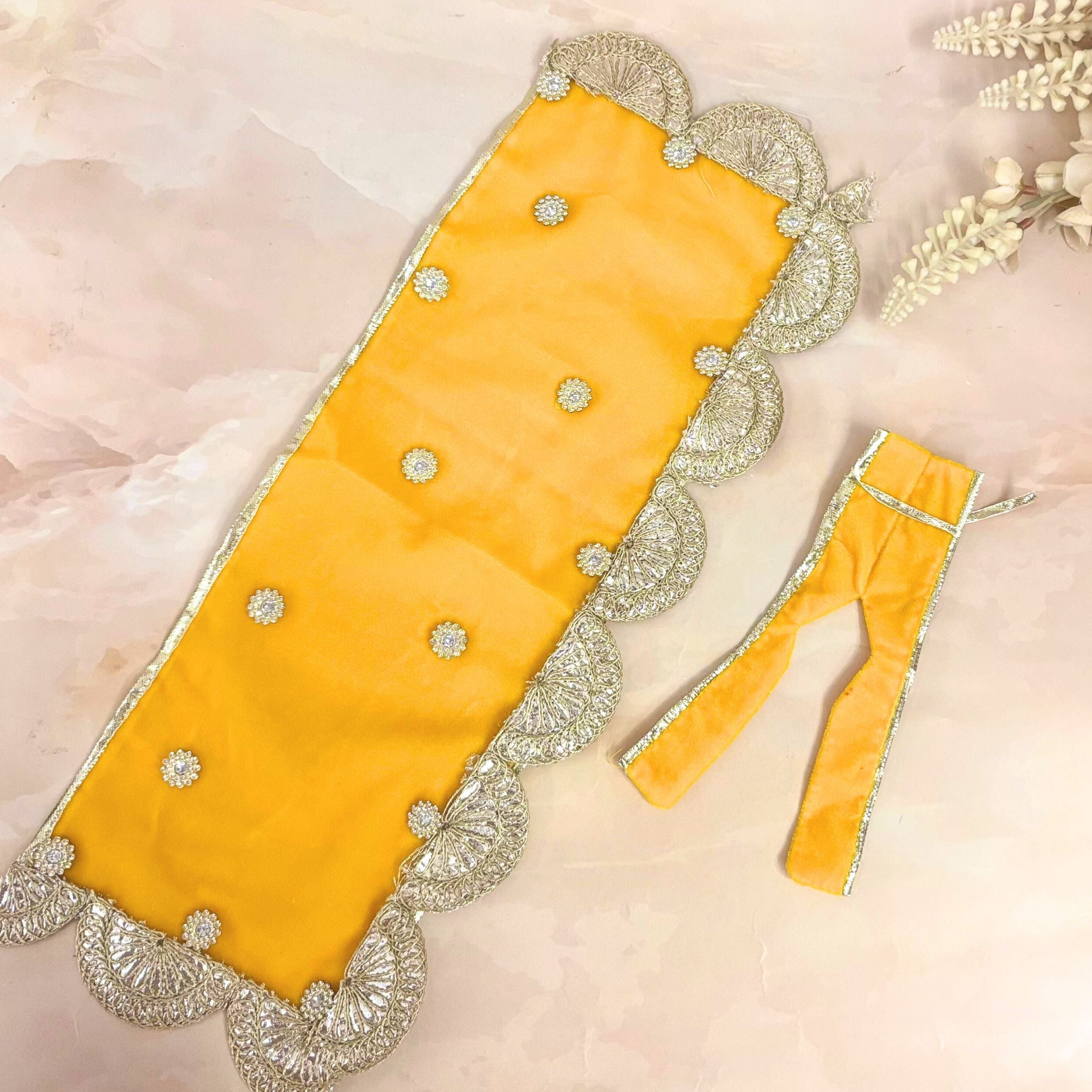 Handmade Designer Tejikaa Mata Rani Dress - Perfect for Janmashtami | Laddu Gopal Dress, Kanha Ji Poshak, Bal Gopal & Krishna Ji Dress