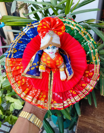 Handmade Multi-Color Laddu Gopal Dress with Pagdi - Designer Kanha Ji Poshak for Janmashtami, Fancy Bal Gopal Dress, Krishna Ji Outfit