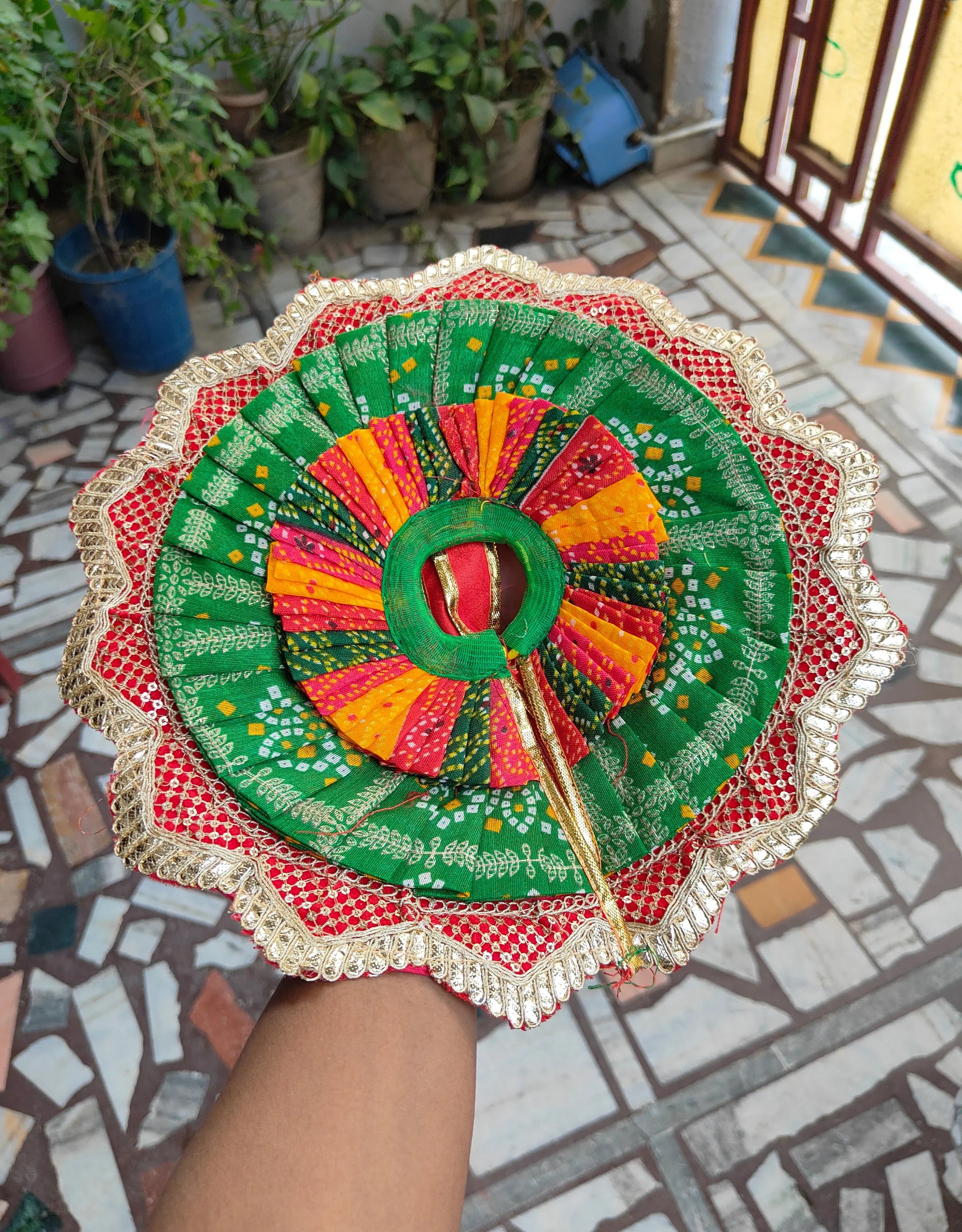 Handmade Multi-Color Laddu Gopal Dress with Pagdi - Designer Kanha Ji Poshak for Janmashtami, Fancy Bal Gopal & Krishna Ji Dress
