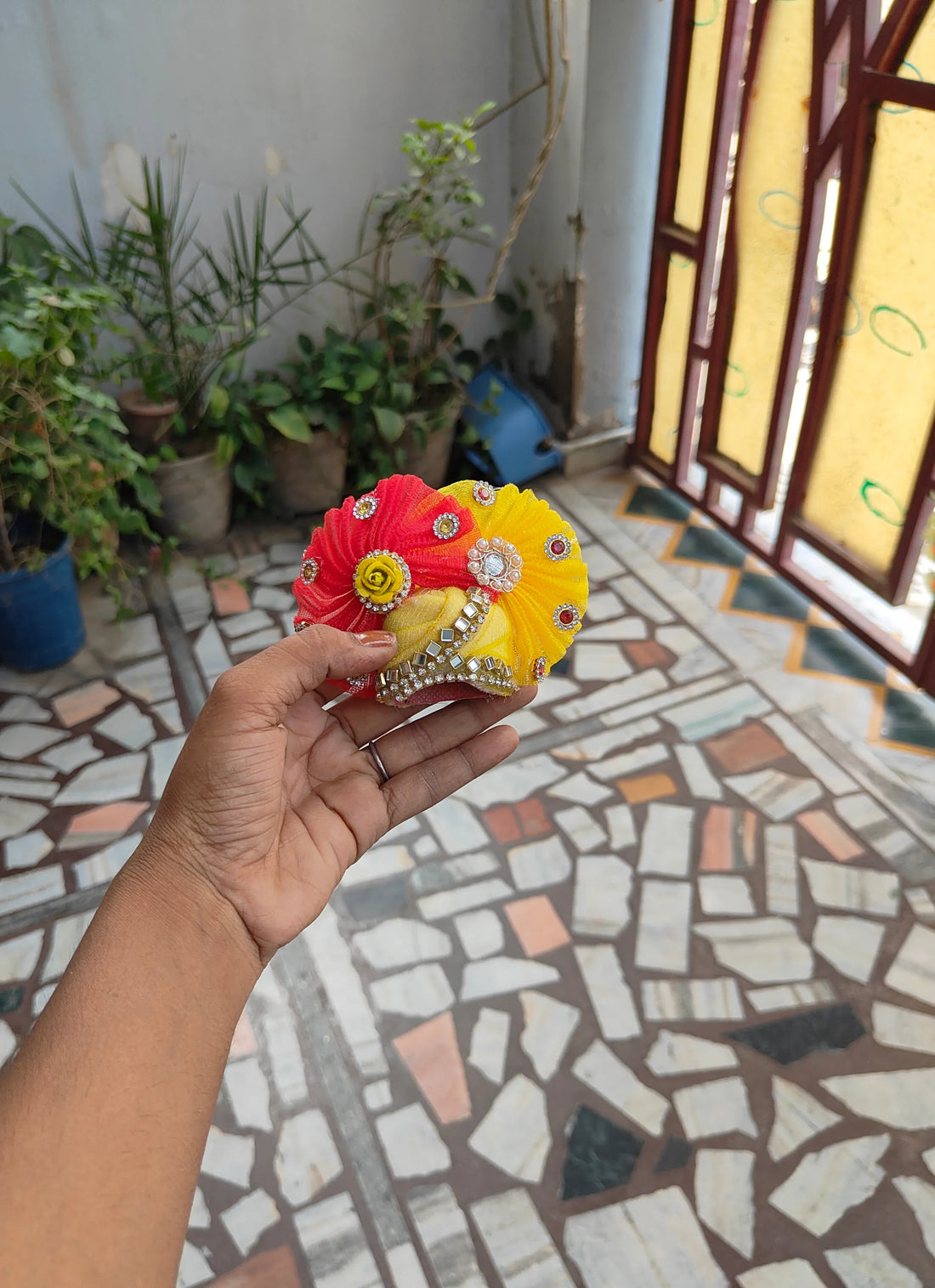 Handmade Heavy Multi-Color Laddu Gopal Dress with Pagdi | Designer Kanha Ji Poshak for Janmashtami | Fancy Bal Gopal & Krishna Ji Dress