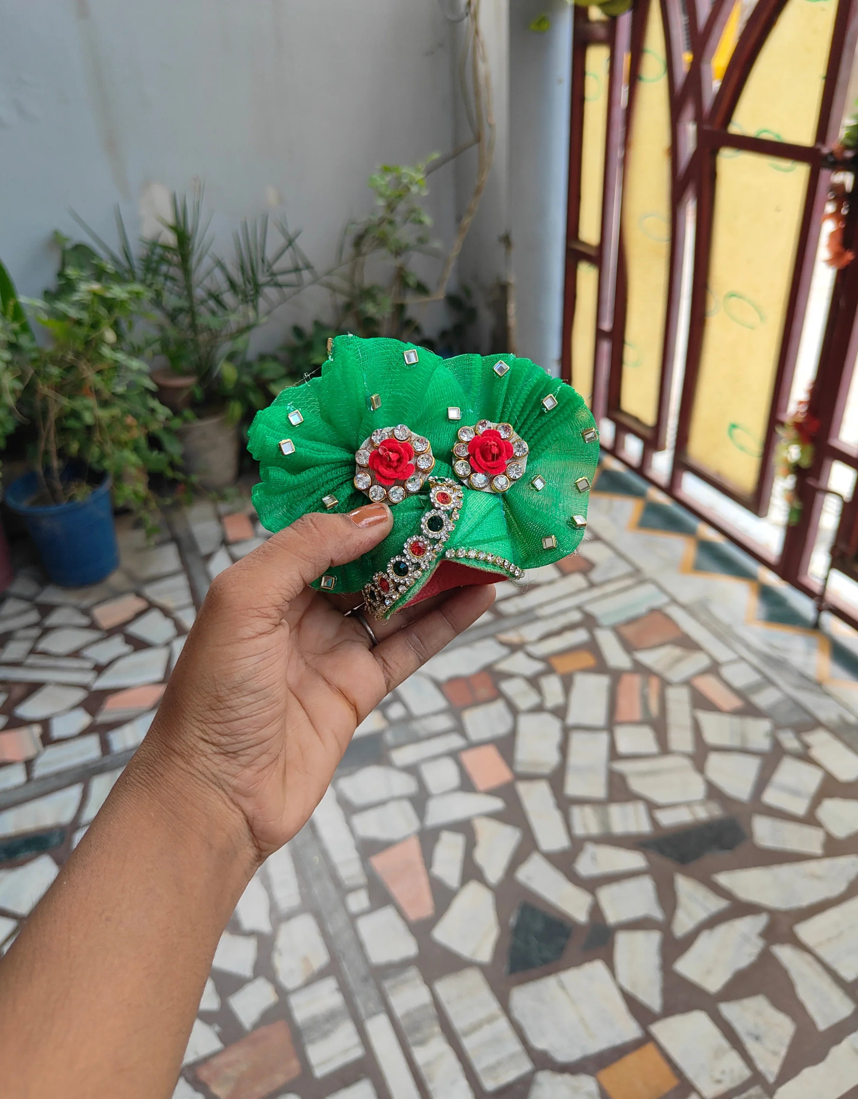 Handmade Multi-Color Laddu Gopal Dress with Pagdi - Designer Kanha Ji Poshak for Janmashtami, Fancy Bal Gopal & Krishna Ji Dress