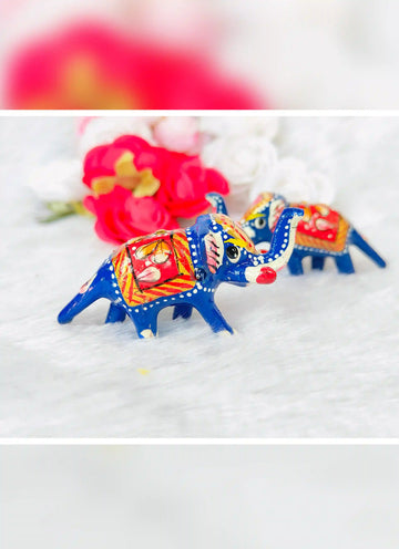 Elephant Pair Khilona for Lord Krishna Temple & Janmashtmi Decoration
