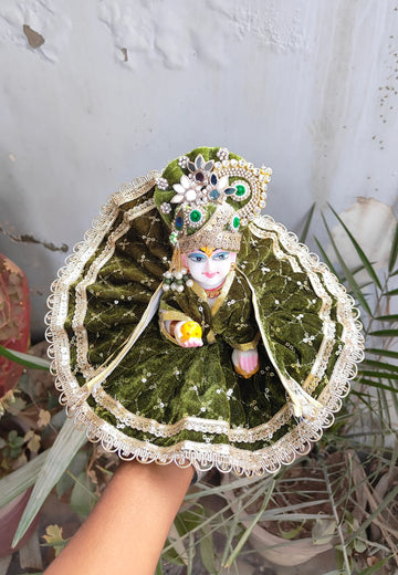 Designer Shaneel Poshak for Laddu Gopal Ji with Pagadi & Patka | Fancy Janmashtami Dress for Kanha Ji, Bal Gopal & Krishna Ji | Handmade Laddu Gopal Dress