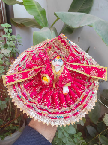 Handmade Designer Velvet Laddu Gopal Dress with Pagdi & Patka - Fancy Kanha Ji Poshak for Janmashtami, Bal Gopal & Krishna Ji Celebrations