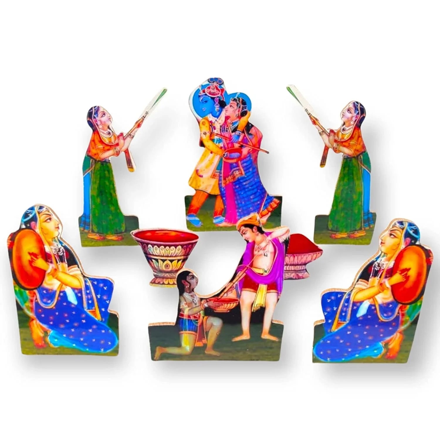 Brij Sugandha Holi Gopi Set Wooden MDF Cut Out Holi Special Set
