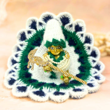Handmade Harileela Woollen Laddu Gopal Dress - Designer Kanha Ji Poshak, Fancy Bal Gopal Dress for Janmashtami Celebrations