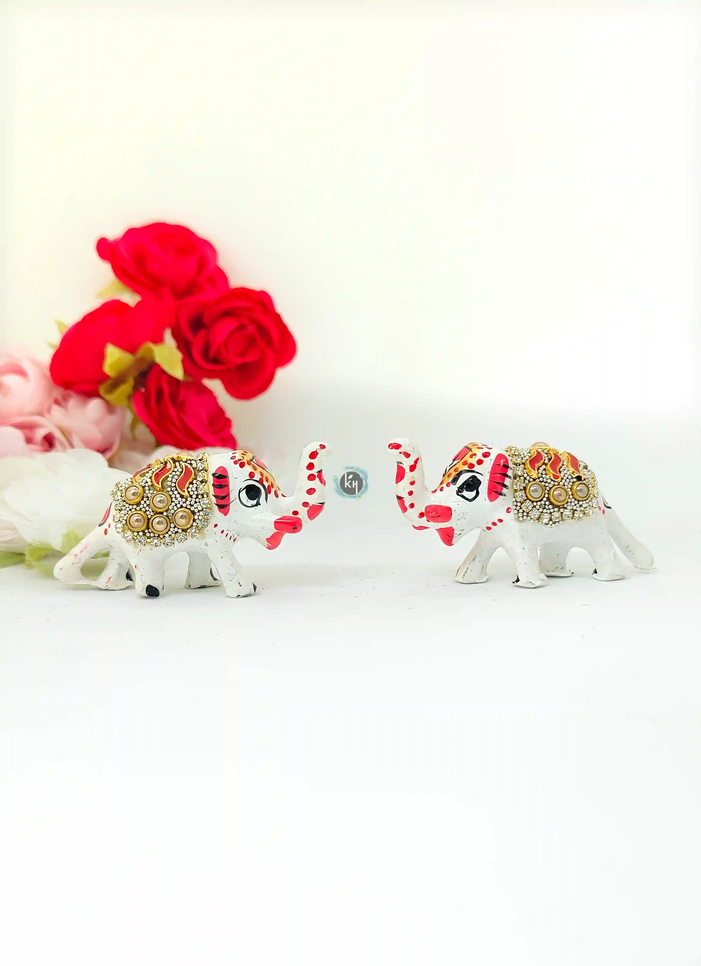 Brij Sugandha Standing Haathi Pair Khilona for Lord Krishna Temple & Janmashtmi Decoration