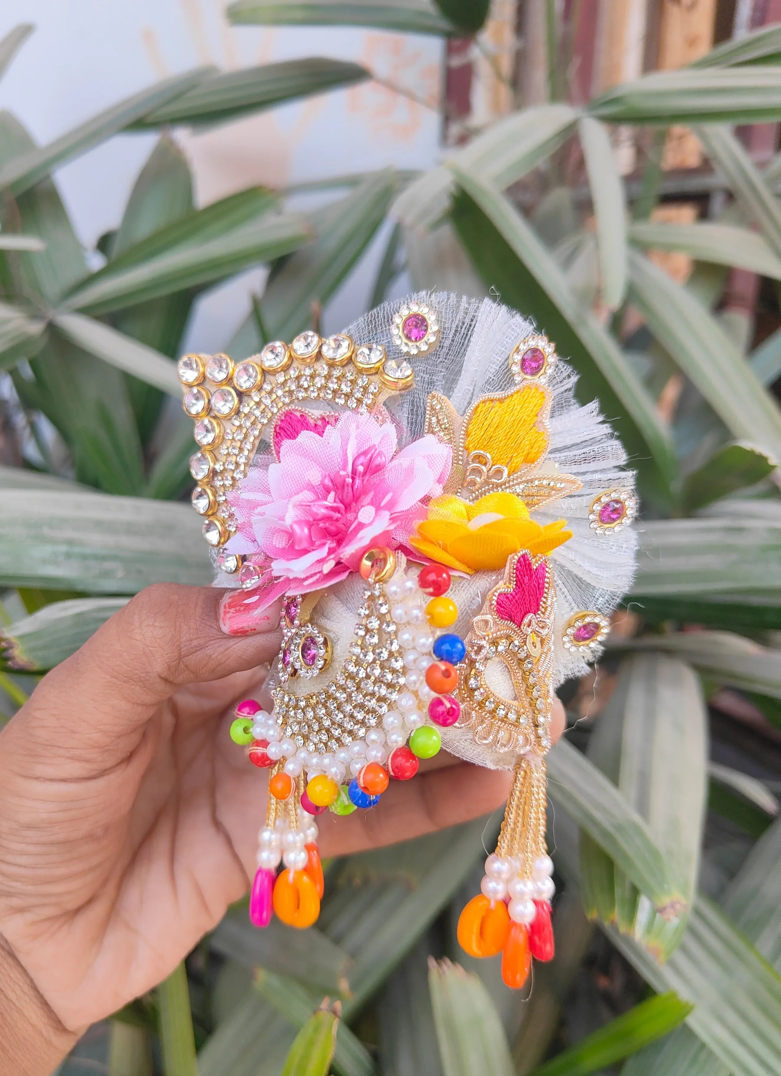 Handmade Holi Special Multicolor Designer Dress for Laddu Gopal with Pagdi & Choli | Perfect for Janmashtami, Kanha Ji Poshak, Bal Gopal Dress