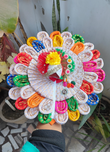 Handmade Holi Special Designer Brocade Poshak for Laddu Gopal Ji with Pagdi & Choli - Perfect Janmashtami Bal Gopal Dress & Kanha Ji Poshak
