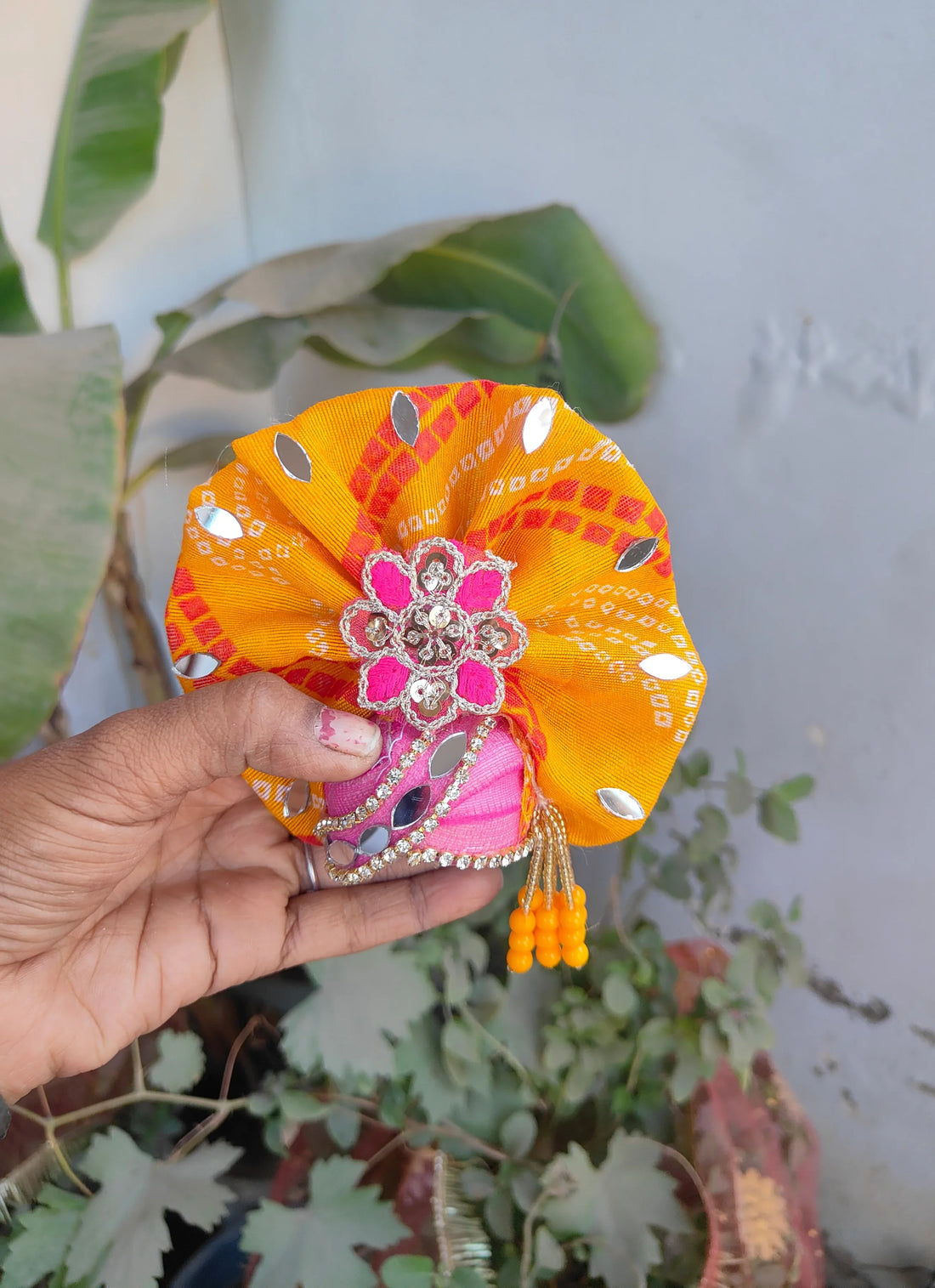 Handmade Makar Sankranti Laddu Gopal Dress with Pagadi & Choli - Designer Kanha Ji Poshak for Janmashtami, Bal Gopal & Krishna Ji