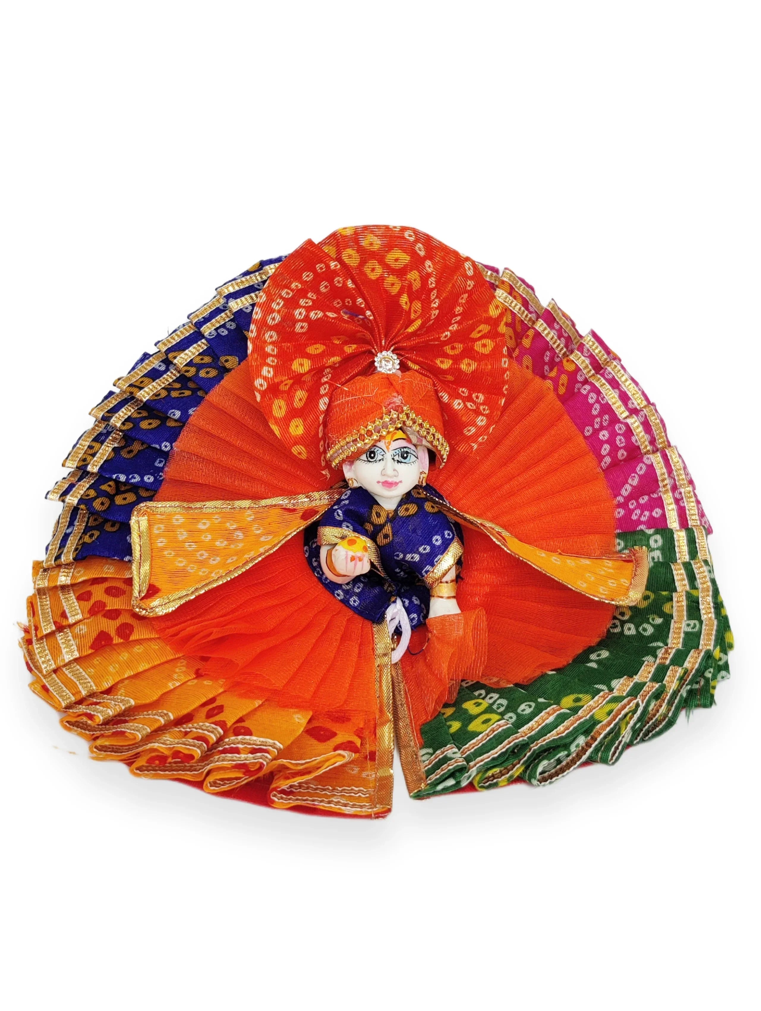 Handmade Multi-Color Laddu Gopal Dress with Pagdi - Designer Kanha Ji Poshak for Janmashtami, Fancy Bal Gopal Dress, Krishna Ji Outfit