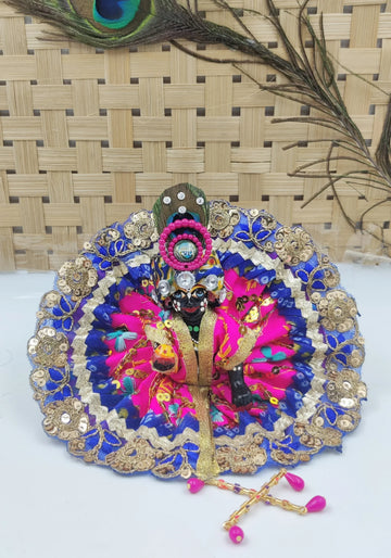 Handmade Heavy Laddu Gopal Dress with Morpakh Pagadi - Designer Kanha Ji Poshak for Summer Festivals & Janmashtami Celebrations