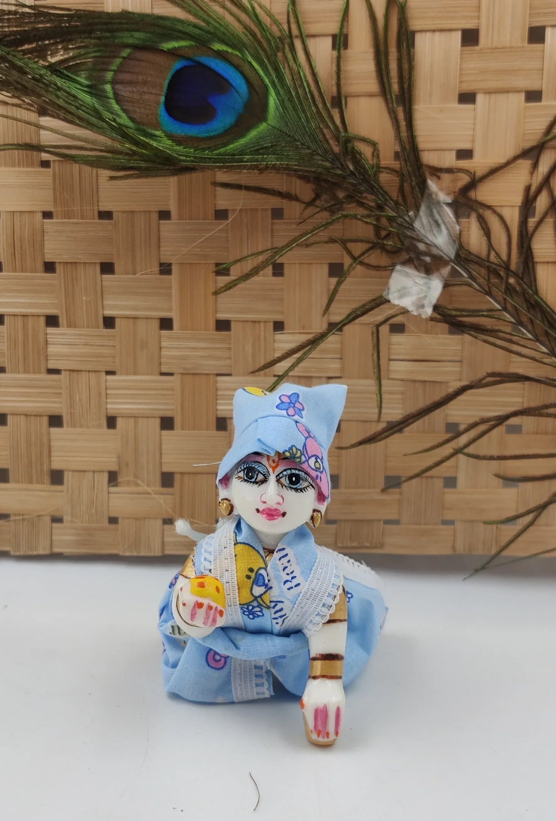 Handmade Laddu Gopal Dress Pack of 4 - Summer Dhoti Kurta Set with Random Prints & Colors | Designer Kanha Ji Poshak for Janmashtami & Festivals