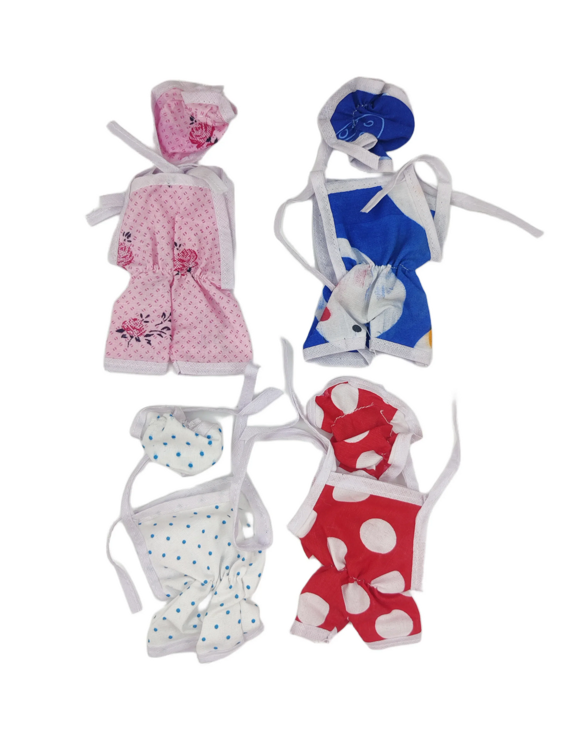 Handmade Laddu Gopal Dress - Summer Pack of 4 Random Prints & Colors | Designer Kanha Ji Poshak, Bal Gopal Dress for Janmashtami Festival
