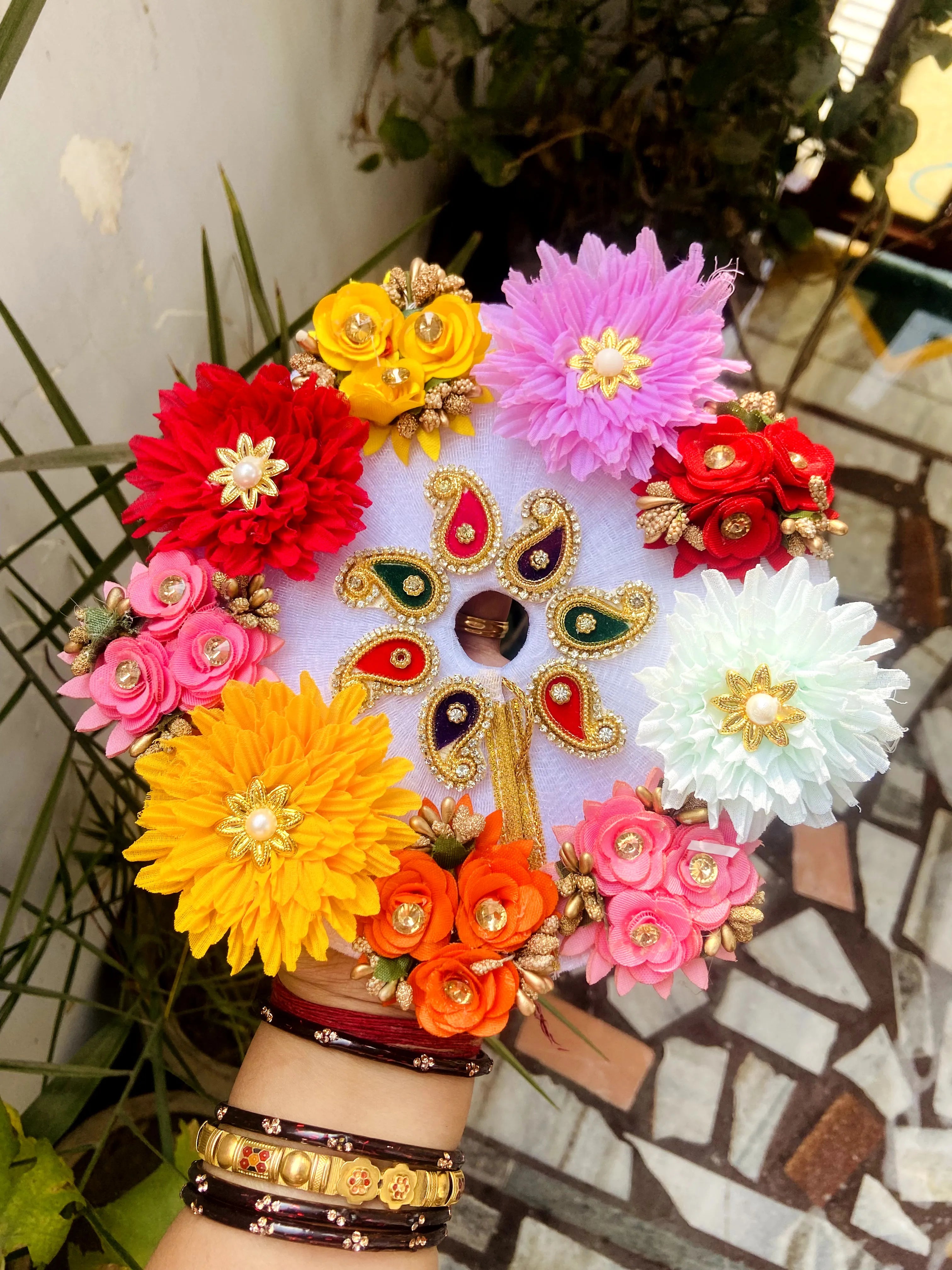 Handmade Multi-Flowers Laddu Gopal Dress with Pagdi | Designer Kanha Ji Poshak for Janmashtami | Fancy Bal Gopal & Krishna Ji Dress