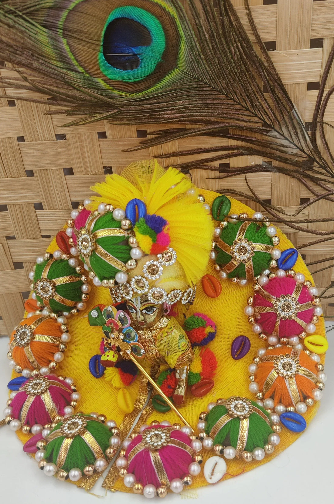 Handmade Navratri Laddu Gopal Dress with Pagdi | Designer Kanha Ji Poshak & Fancy Bal Gopal Dress for Janmashtami Celebrations