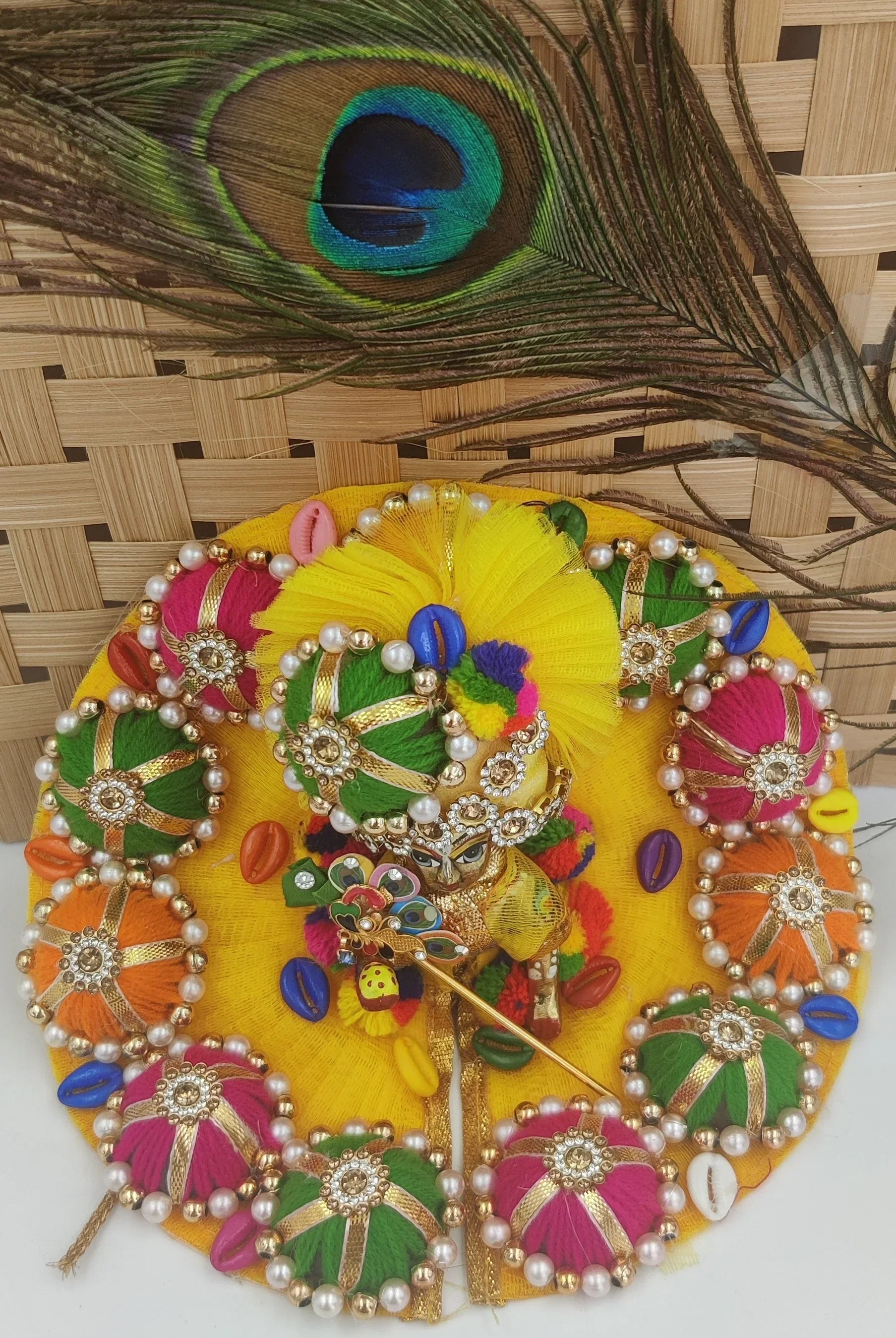 Handmade Navratri Laddu Gopal Dress with Pagdi | Designer Kanha Ji Poshak & Fancy Bal Gopal Dress for Janmashtami Celebrations