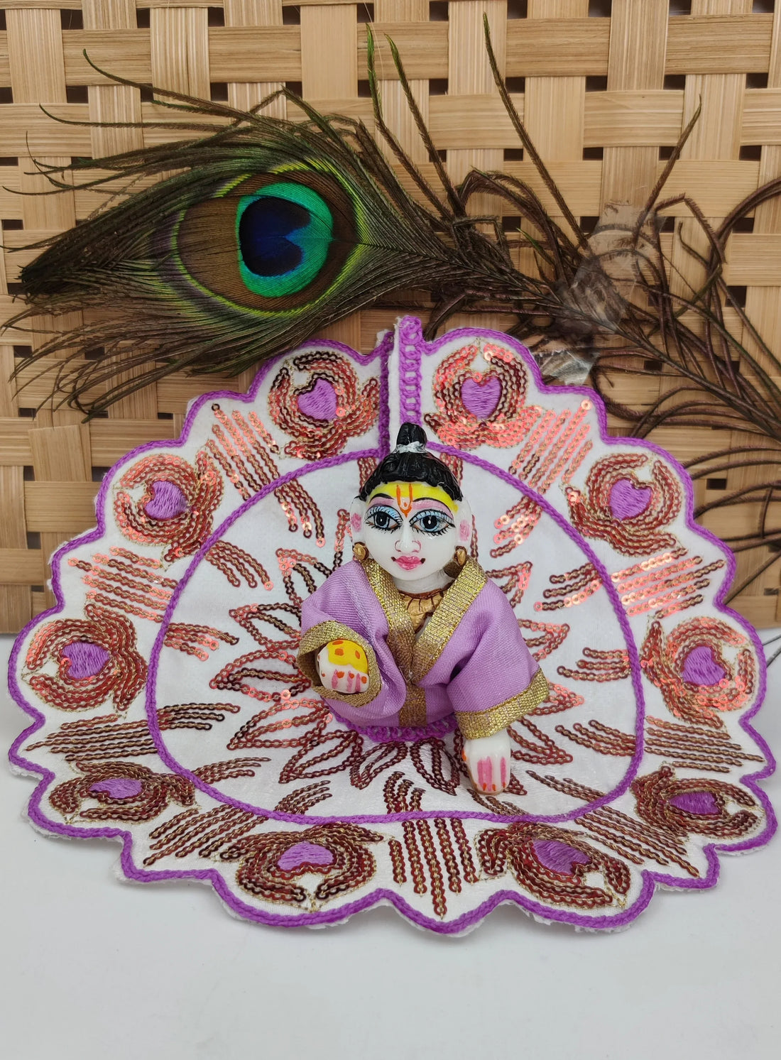 Handmade Summer Laddu Gopal Dress - Designer Kanha Ji Poshak, Fancy Bal Gopal Dress for Janmashtami Celebration - Random Colour