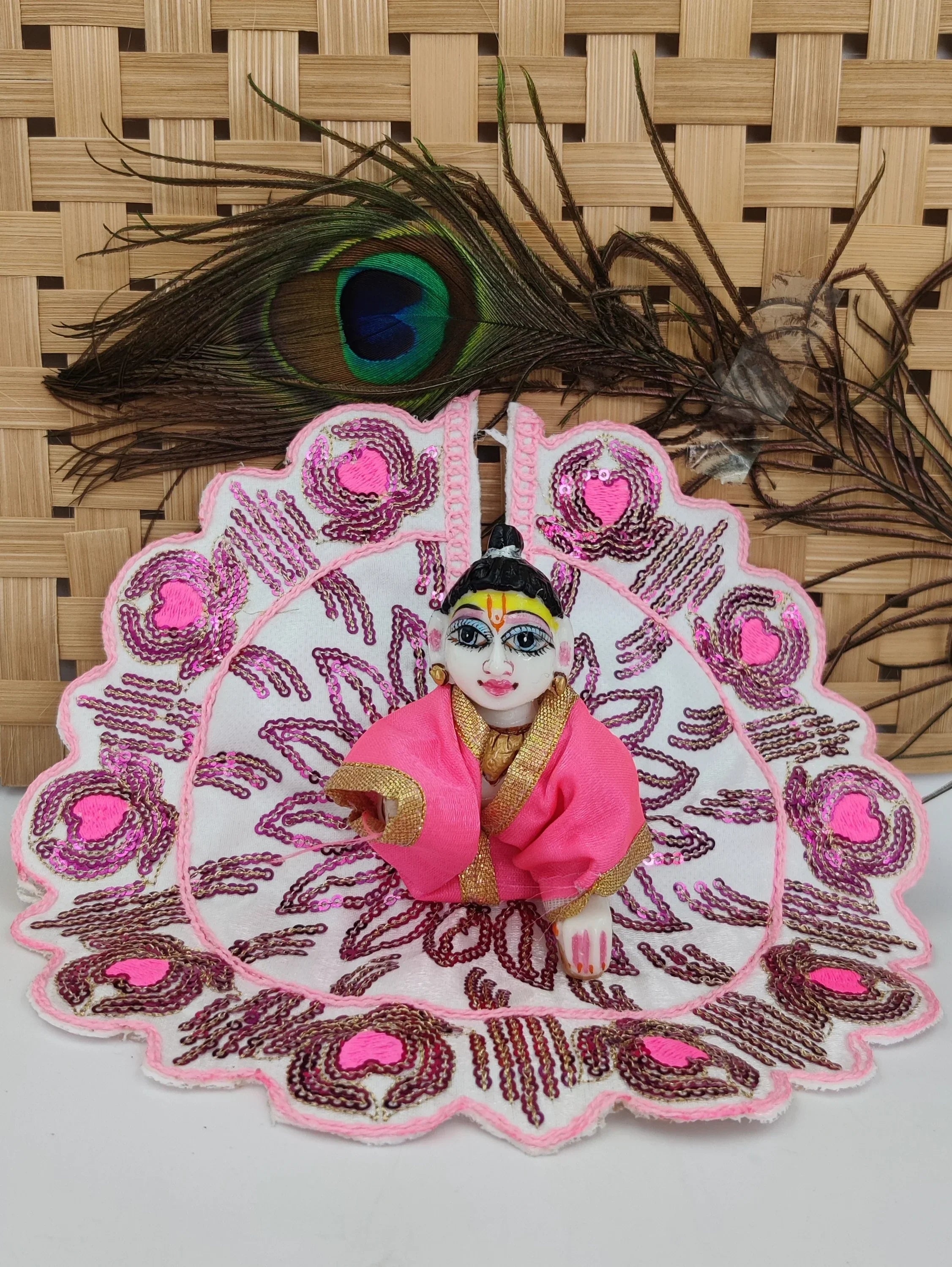 Handmade Summer Laddu Gopal Dress - Designer Kanha Ji Poshak, Fancy Bal Gopal Dress for Janmashtami Celebration - Random Colour