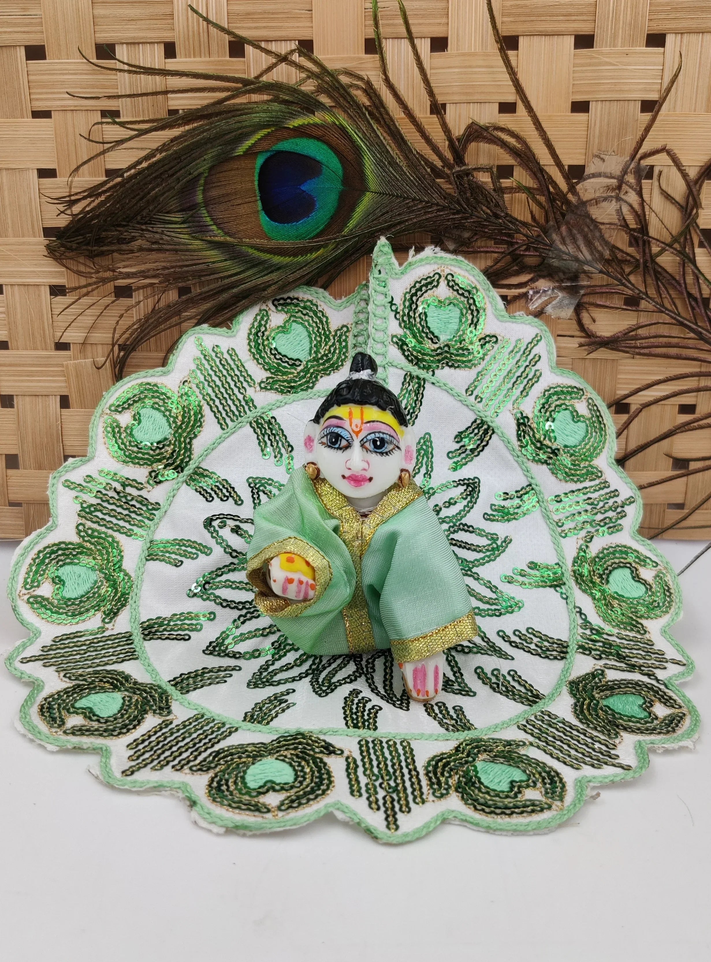 Handmade Summer Laddu Gopal Dress - Designer Kanha Ji Poshak, Fancy Bal Gopal Dress for Janmashtami Celebration - Random Colour