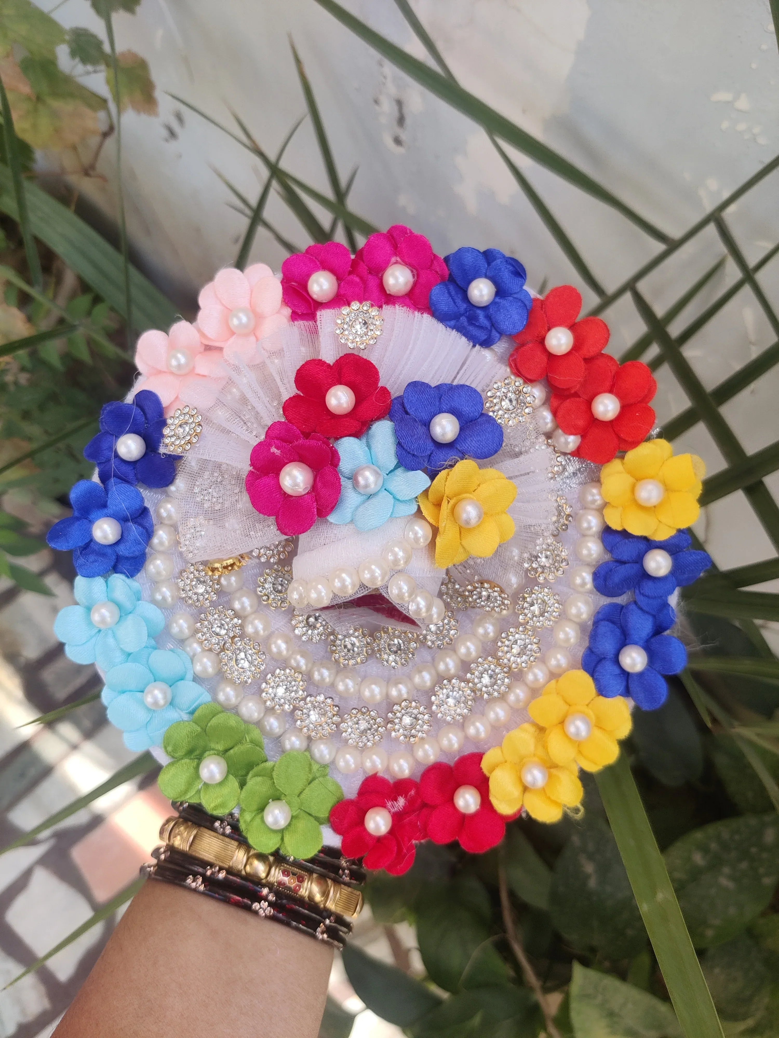 Handmade White Heavy Stone Laddu Gopal Dress - Designer Kanha Ji Poshak for Janmashtami, Fancy Bal Gopal & Krishna Ji Dress