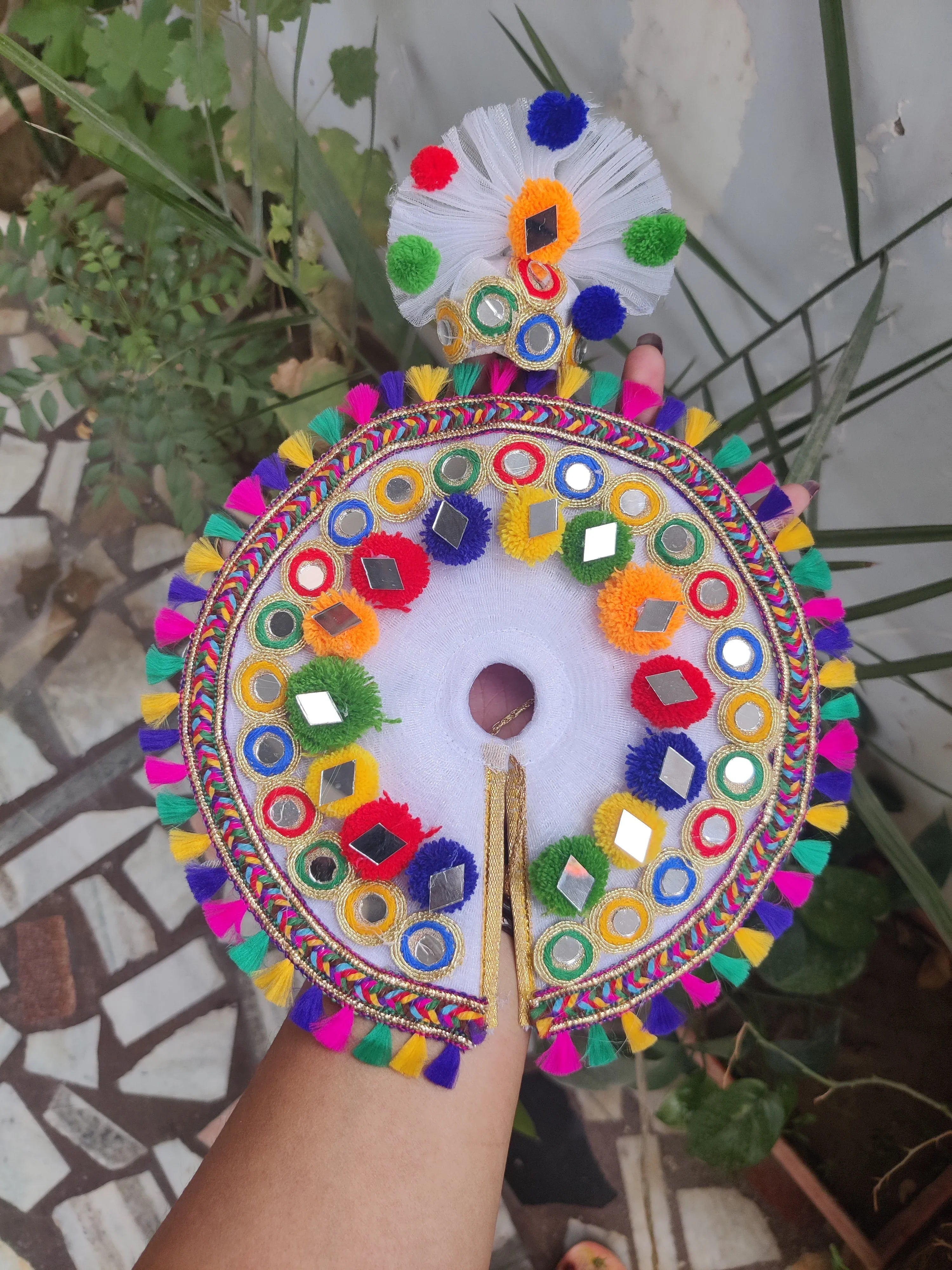 Handmade White Sheesha Lace Laddu Gopal Dress | Designer Kanha Ji Poshak for Janmashtami | Fancy Bal Gopal & Krishna Ji Dress