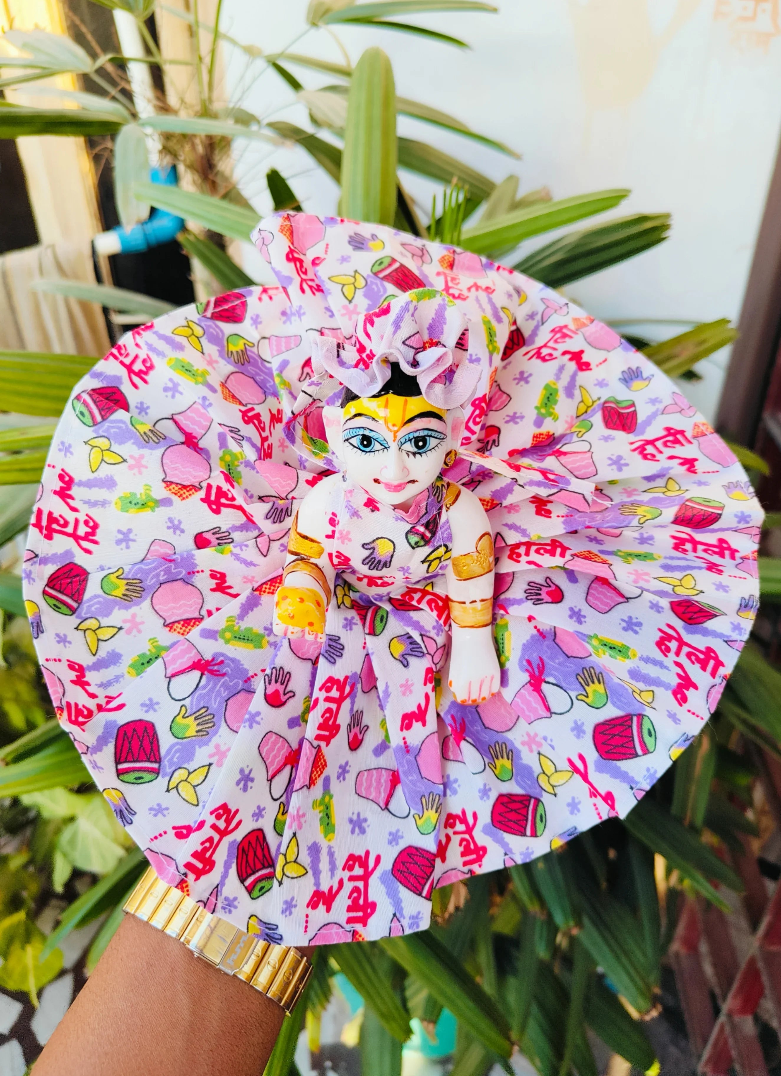 Handmade Multicolor Laddu Gopal Dress Set - 3 Pack of Designer Kanha Ji Poshak for Janmashtami | Fancy Bal Gopal & Krishna Ji Dress