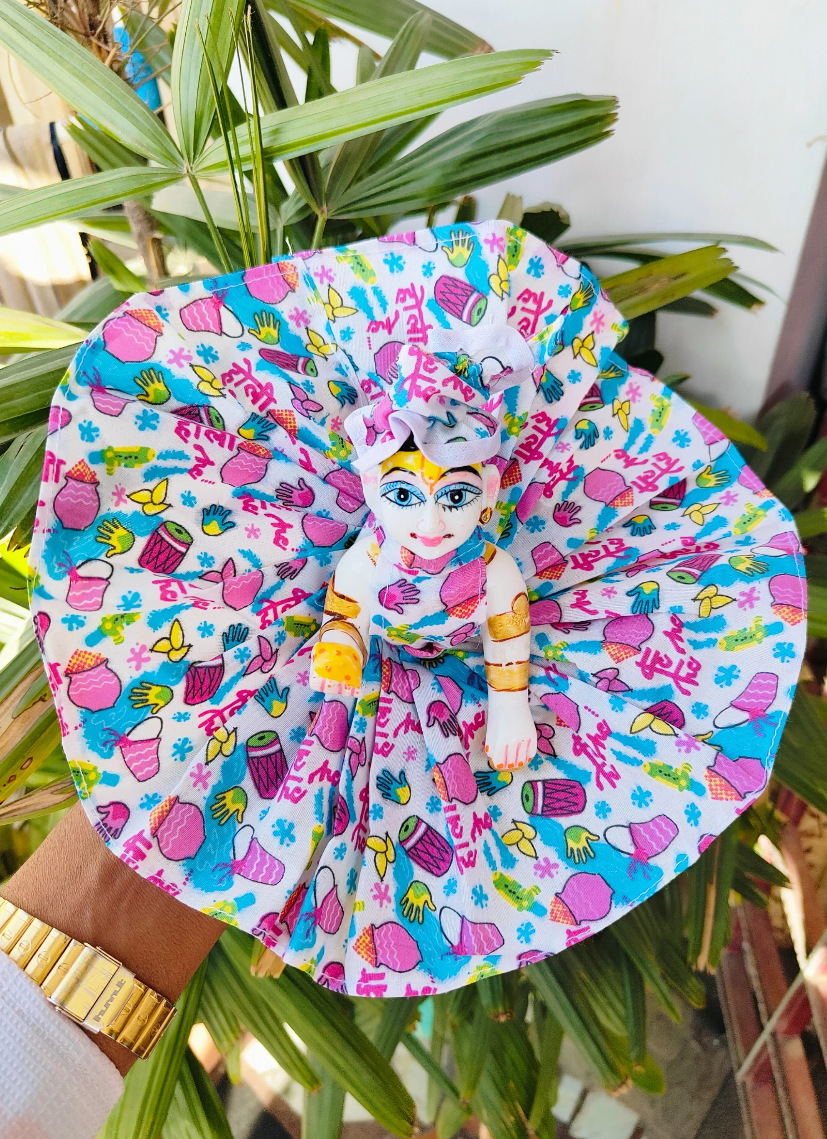 Handmade Multicolor Laddu Gopal Dress Set - 3 Pack of Designer Kanha Ji Poshak for Janmashtami | Fancy Bal Gopal & Krishna Ji Dress