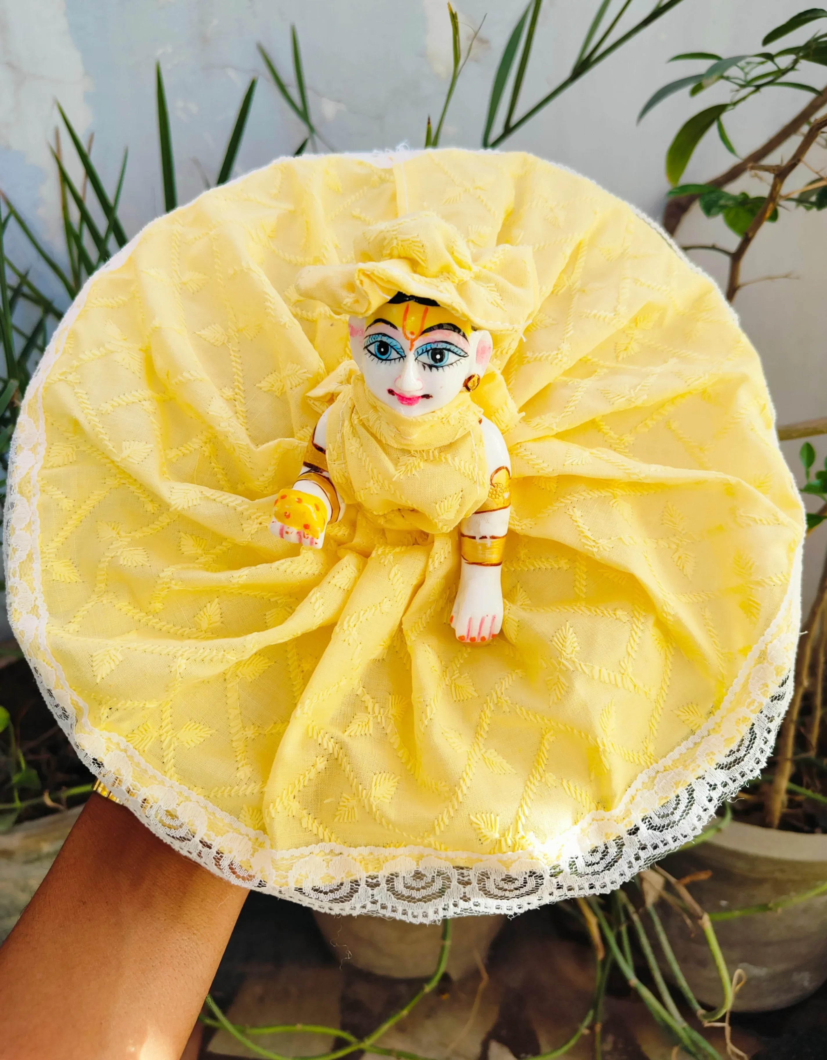 Pack of 2 Beautiful Handmade Laddu Gopal Dresses - Designer Kanha Ji Poshak for Janmashtami, Fancy Bal Gopal & Krishna Ji Dress in Random Colors