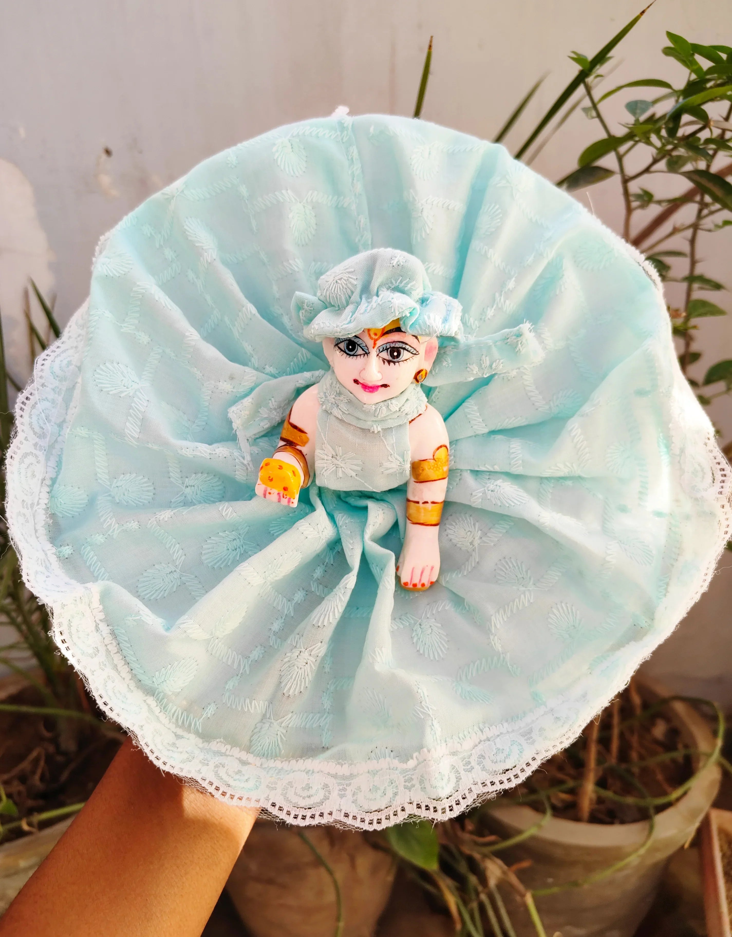Pack of 2 Beautiful Handmade Laddu Gopal Dresses - Designer Kanha Ji Poshak for Janmashtami, Fancy Bal Gopal & Krishna Ji Dress in Random Colors