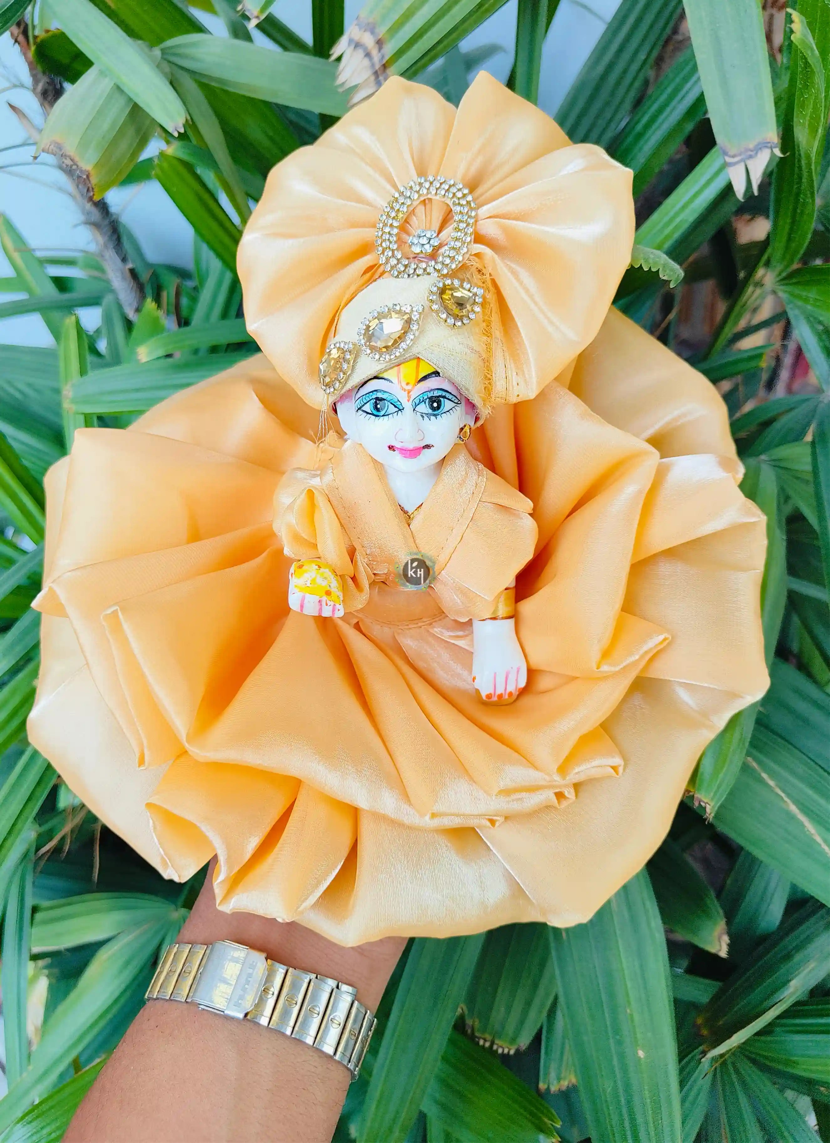 Handmade Summer Special Designer Laddu Gopal Dress with Pagdi | Fancy Kanha Ji Poshak for Janmashtami | Fluffy Bal Gopal Dress
