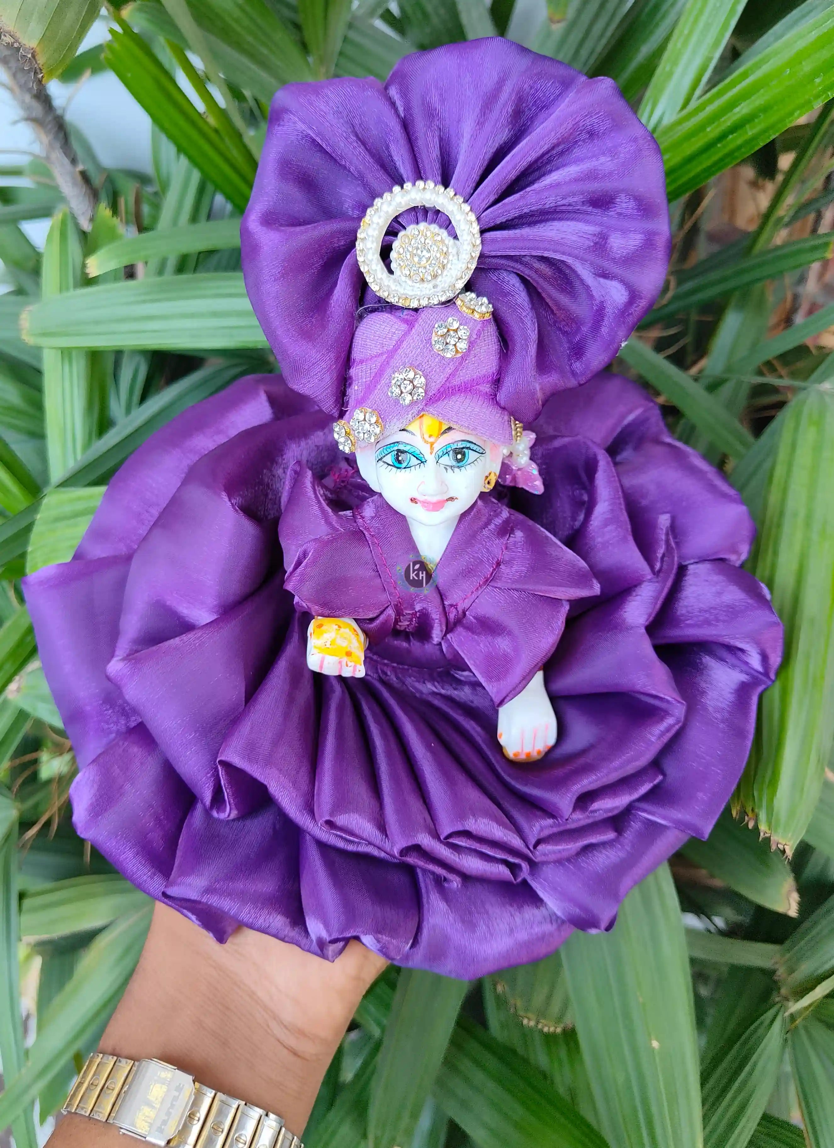 Handmade Summer Special Designer Laddu Gopal Dress with Pagdi | Fancy Kanha Ji Poshak for Janmashtami | Fluffy Bal Gopal Dress