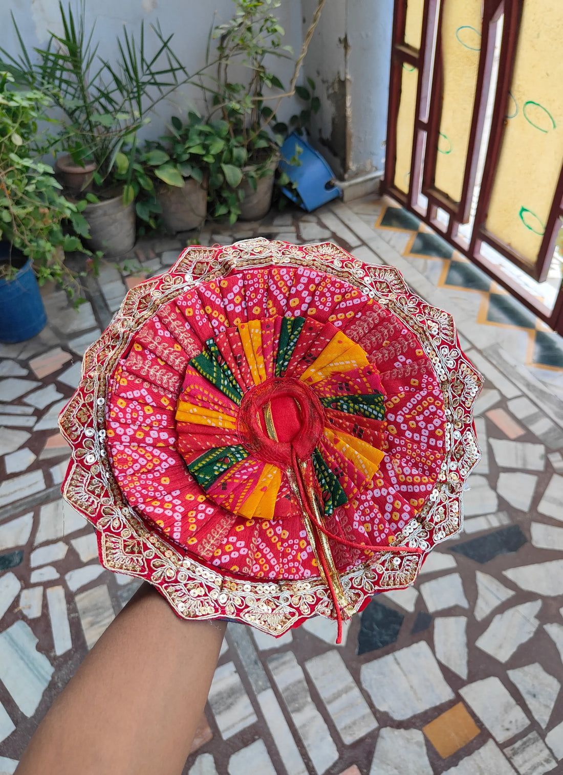 Handmade Heavy Multi-Color Laddu Gopal Dress with Pagdi - Designer Kanha Ji Poshak for Janmashtami, Fancy Bal Gopal & Krishna Ji Dress