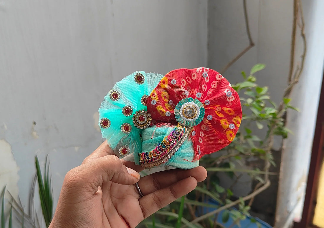 Handmade Heavy Multi-Color Laddu Gopal Dress with Pagdi | Designer Kanha Ji Poshak for Janmashtami | Fancy Bal Gopal & Krishna Ji Dress