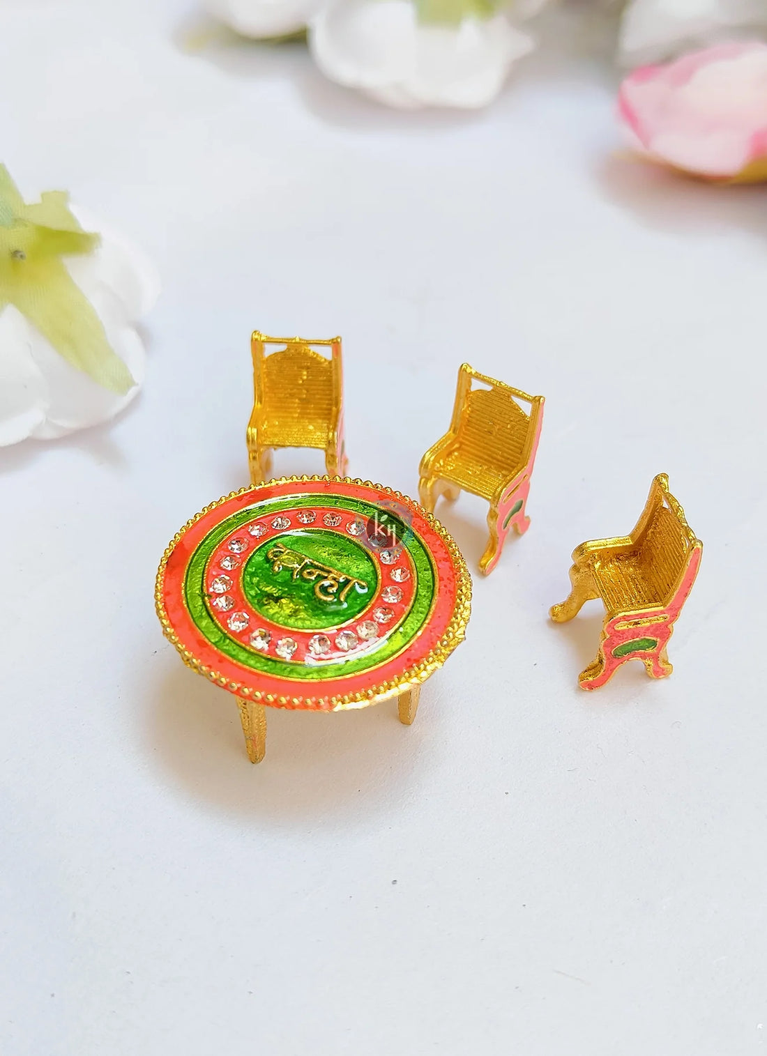 table and 3 chair set for laddu gopal ji