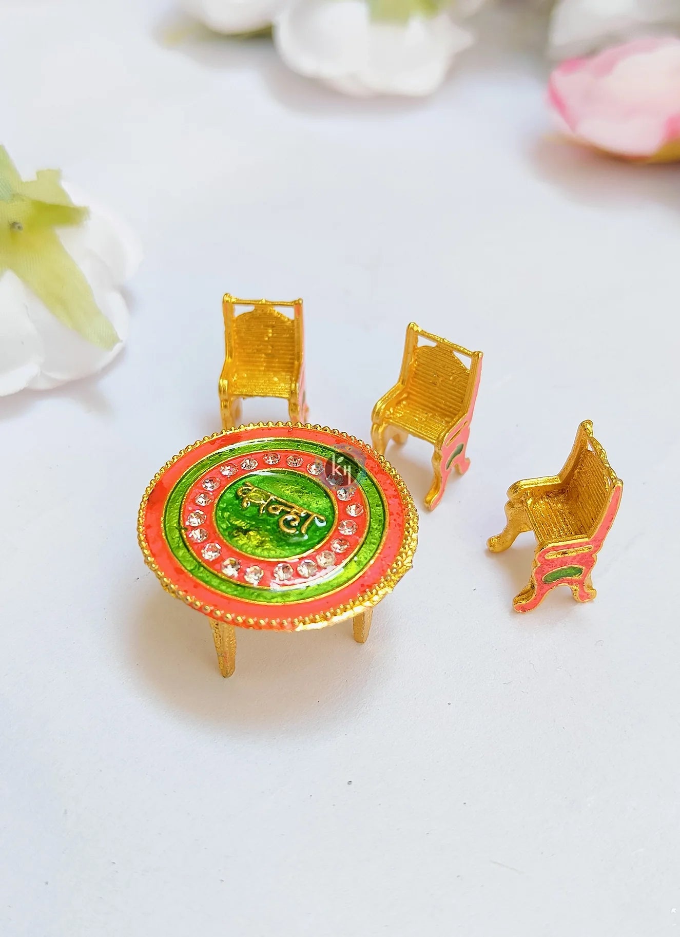 table and 3 chair set for laddu gopal ji