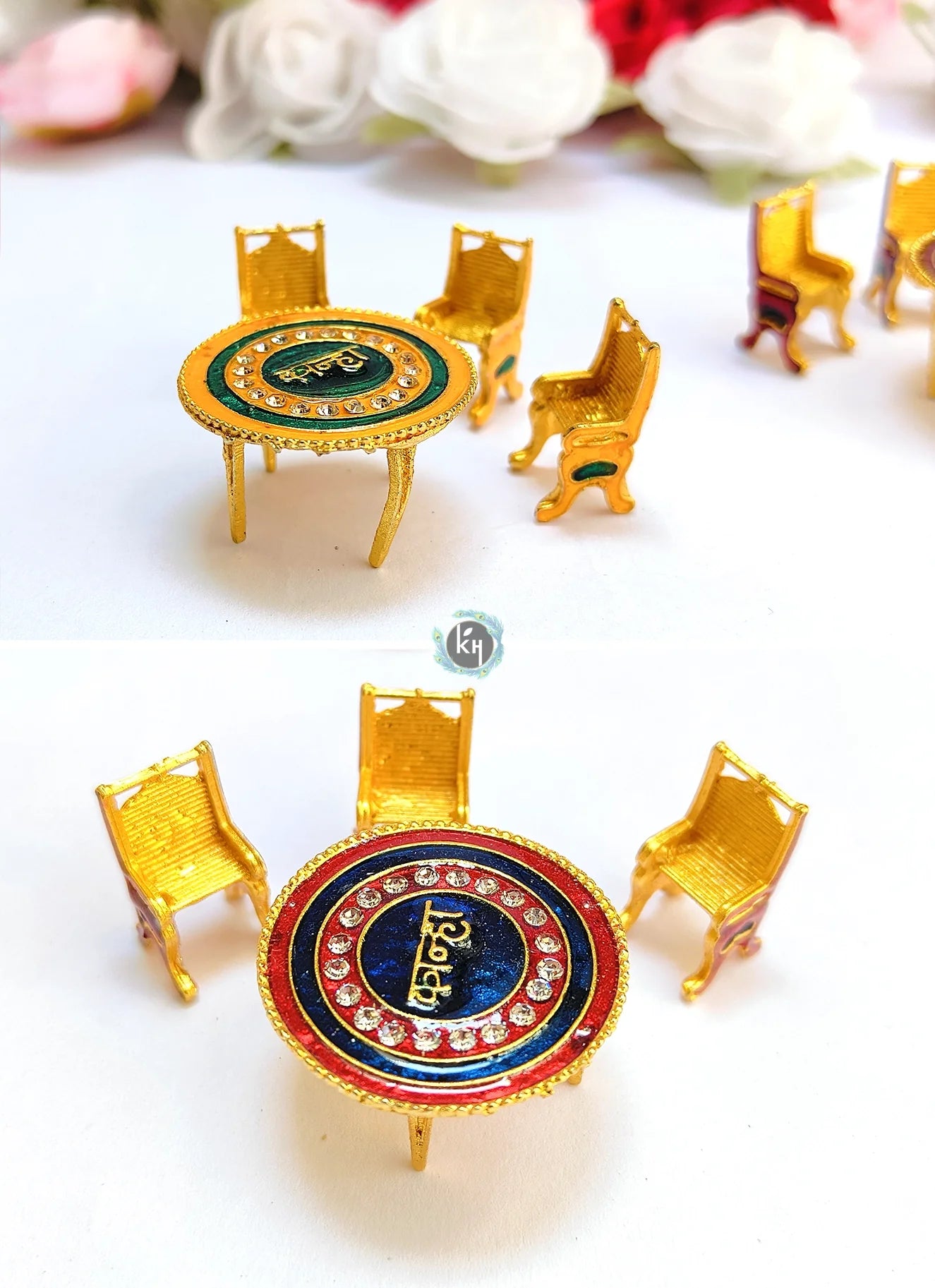 table and 3 chair set for laddu gopal ji