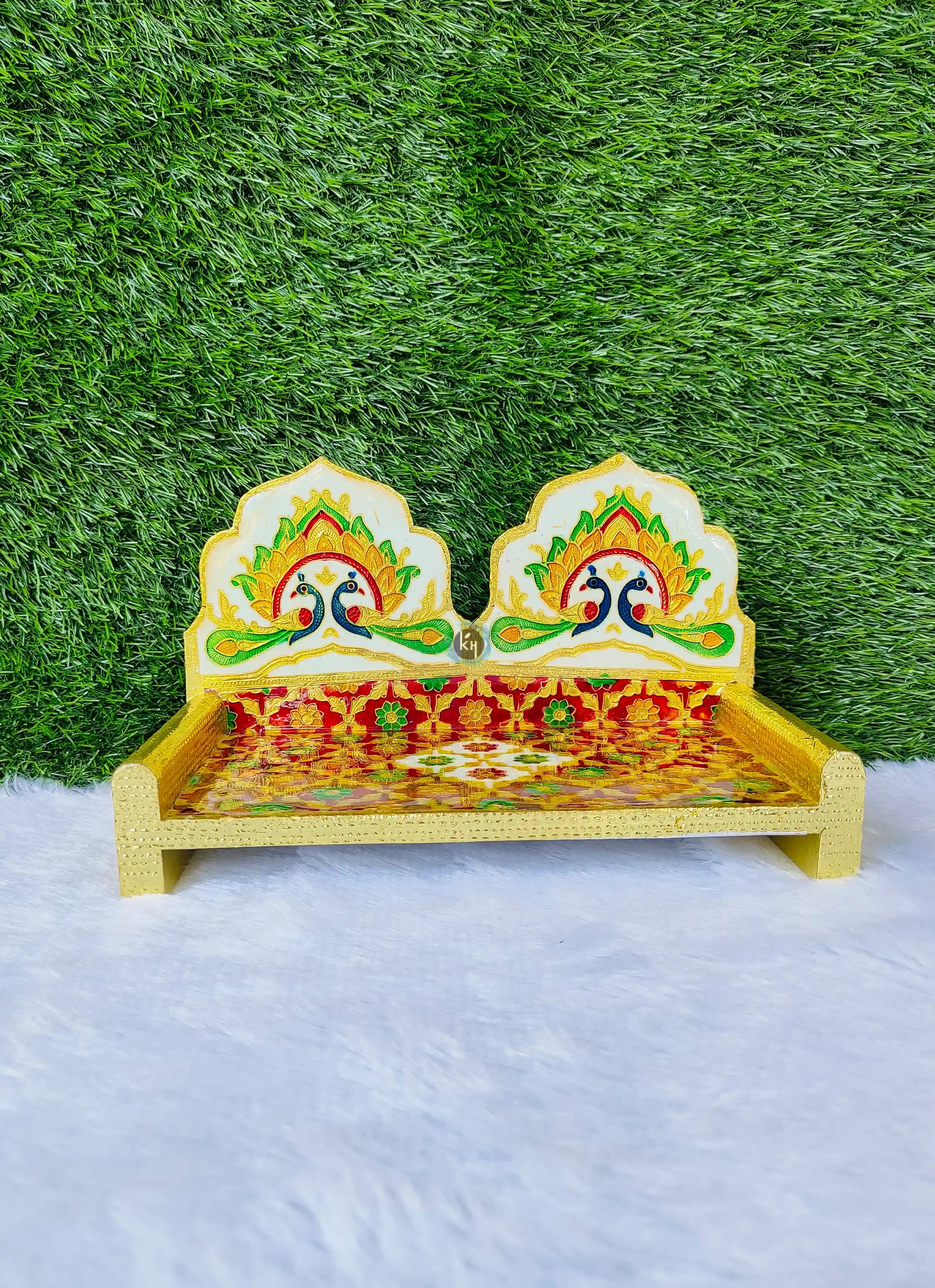 laddu ji & radha rani ji two seater minakari singhasan for laddu gopal ji