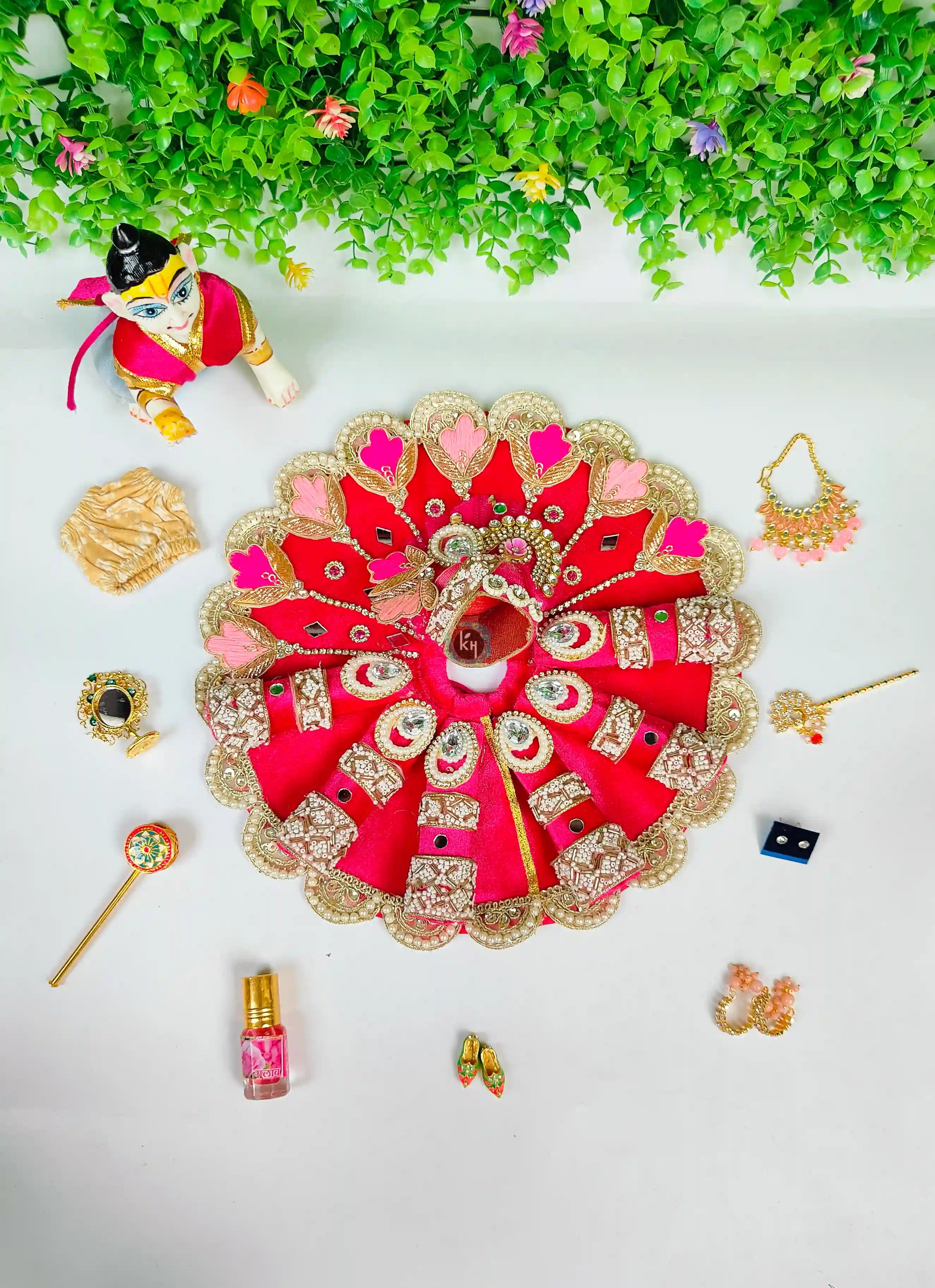 Janmashtami Special: Handmade Designer Laddu Gopal Dress & Accessories - Fancy Kanha Ji Poshak for Bal Gopal & Krishna Ji Celebrations