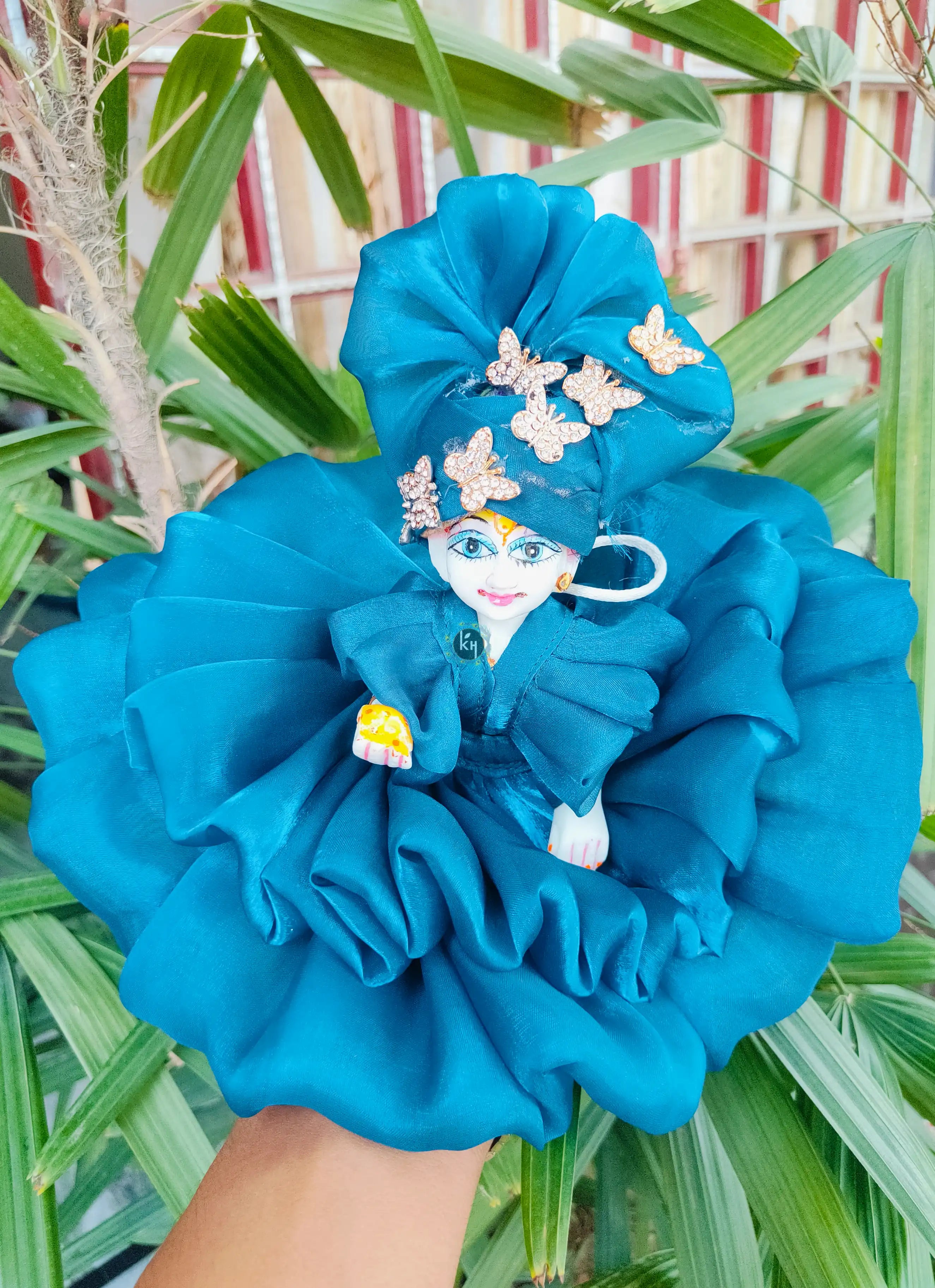 Handmade Summer Special Designer Laddu Gopal Dress with Pagdi | Fancy Kanha Ji Poshak for Janmashtami | Fluffy Bal Gopal Dress