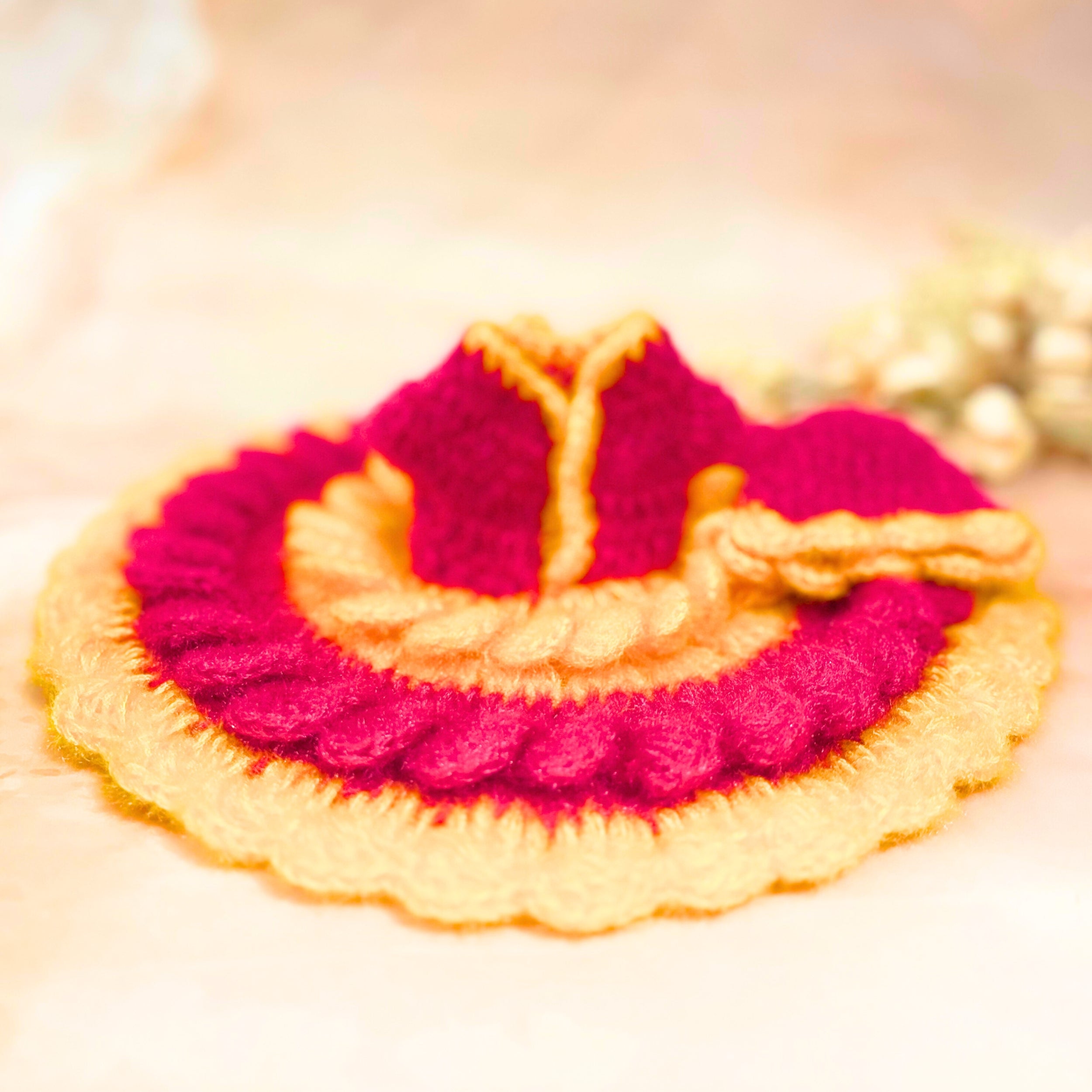 Handmade Tejvilaas Designer Woollen Laddu Gopal Dress - Fancy Poshak for Kanha Ji, Bal Gopal & Krishna Ji | Perfect for Janmashtami Celebrations