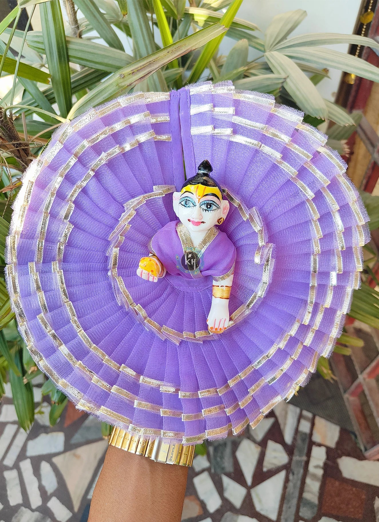Handmade Net Frill Summer Special Laddu Gopal Dress with Choli - Designer Kanha Ji Poshak for Janmashtami, Fancy Bal Gopal & Krishna Ji Dress
