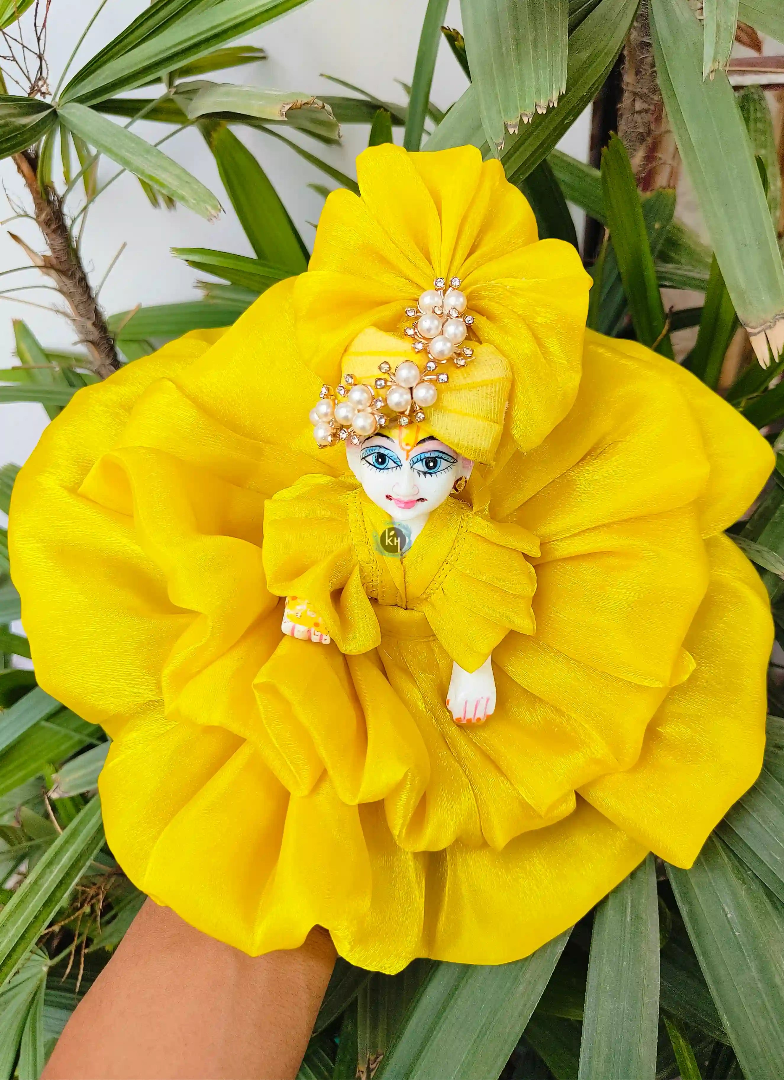 Handmade Summer Special Designer Laddu Gopal Dress with Pagdi | Fancy Kanha Ji Poshak for Janmashtami | Fluffy Bal Gopal Dress