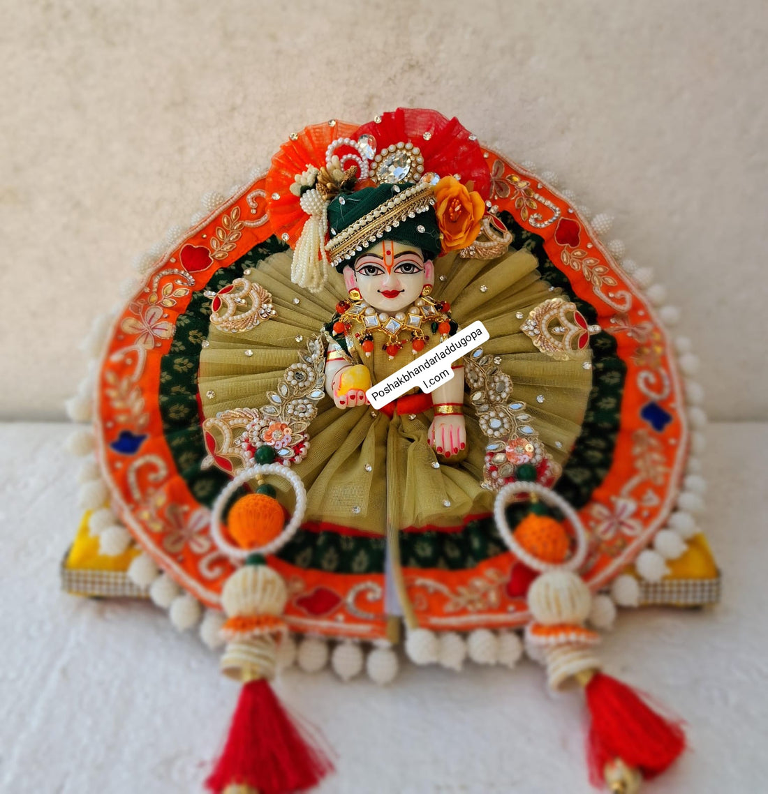 Handmade Manmohak Poshak Set with Pagdi & Patka - Designer Laddu Gopal Dress for Janmashtami, Kanha Ji Poshak, Bal Gopal & Krishna Ji Dress