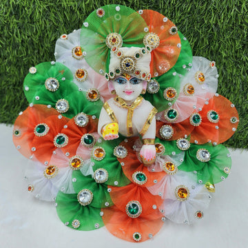 Designer Tricolour Kalangi Heavy Dress for Laddu Gopal Ji | Fancy Kanha Ji Poshak | Comfortable Bal Gopal Dress for Janmashtami (Size 0-6)