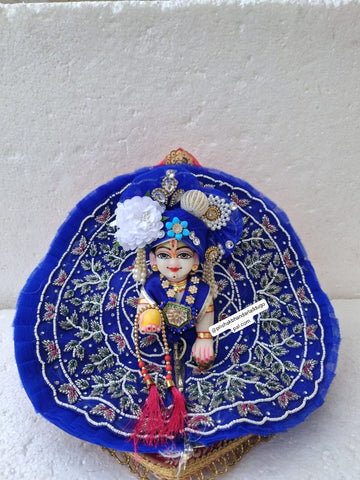 Handmade Blue Heavy Designer Dress with Pagdi for Laddu Gopal | Fancy Kanha Ji Poshak for Janmashtami | Bal Gopal & Krishna Ji Dress