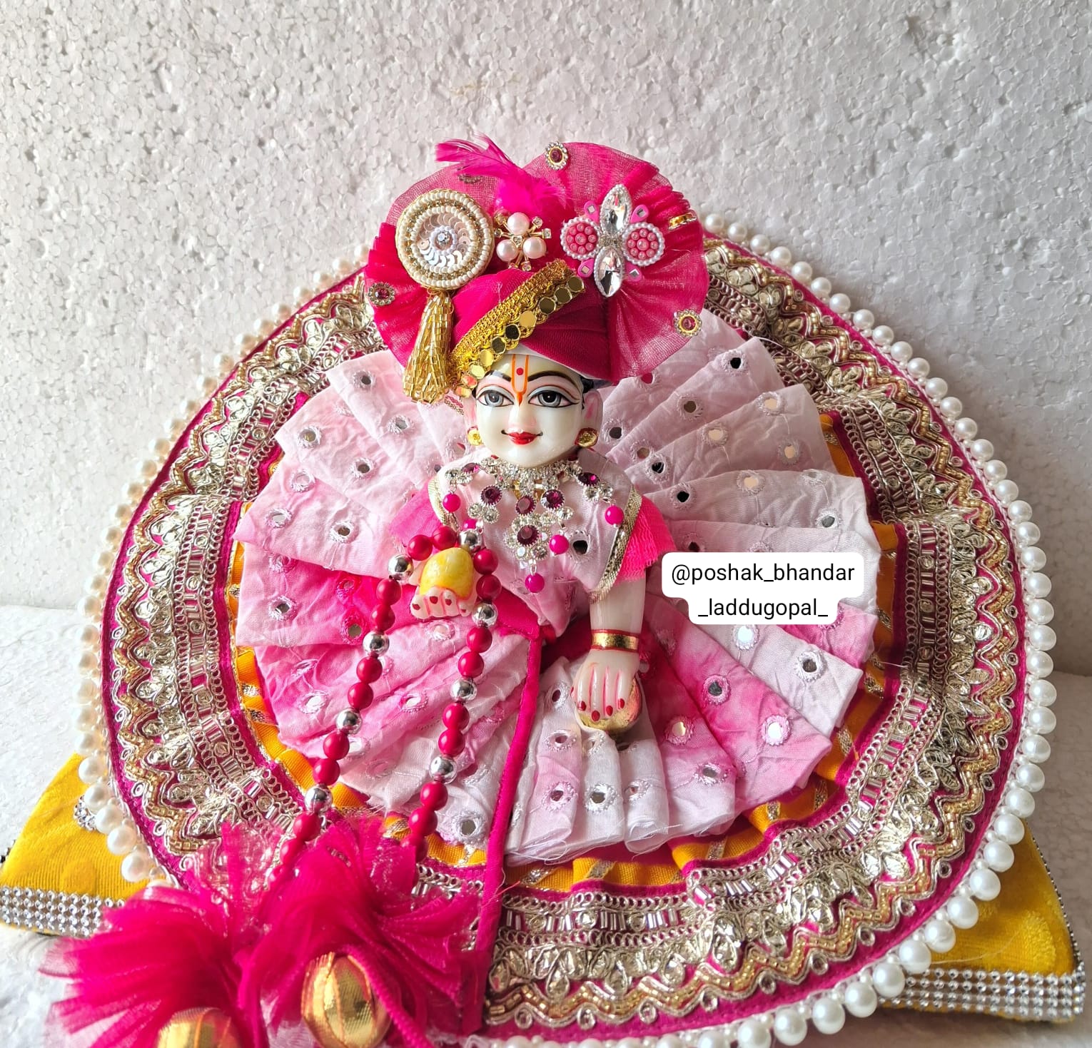 Handmade Heavy Laddu Gopal Dress with Pagdi & Patka - Designer Kanha Ji Poshak for Janmashtami, Bal Gopal & Krishna Ji Festivals