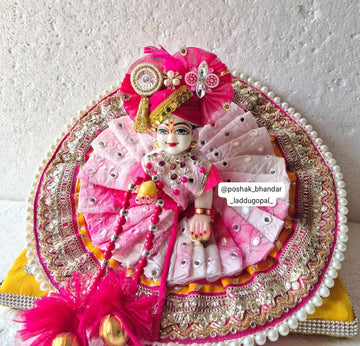 Handmade Heavy Laddu Gopal Dress with Pagdi & Patka - Designer Kanha Ji Poshak for Janmashtami, Bal Gopal & Krishna Ji Festivals