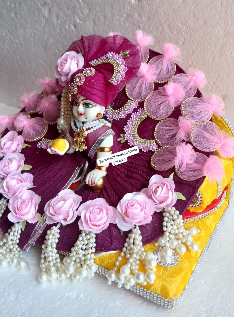 Handmade Unique Colour Heavy Laddu Gopal Dress - Designer Kanha Ji Poshak for Janmashtami, Fancy Bal Gopal & Krishna Ji Dress