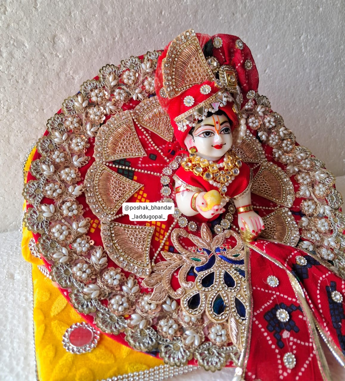 Handmade Jodhpuri Heavy Dress with Pagdi & Patka for Laddu Gopal | Designer Kanha Ji Poshak | Fancy Bal Gopal Dress for Janmashtami